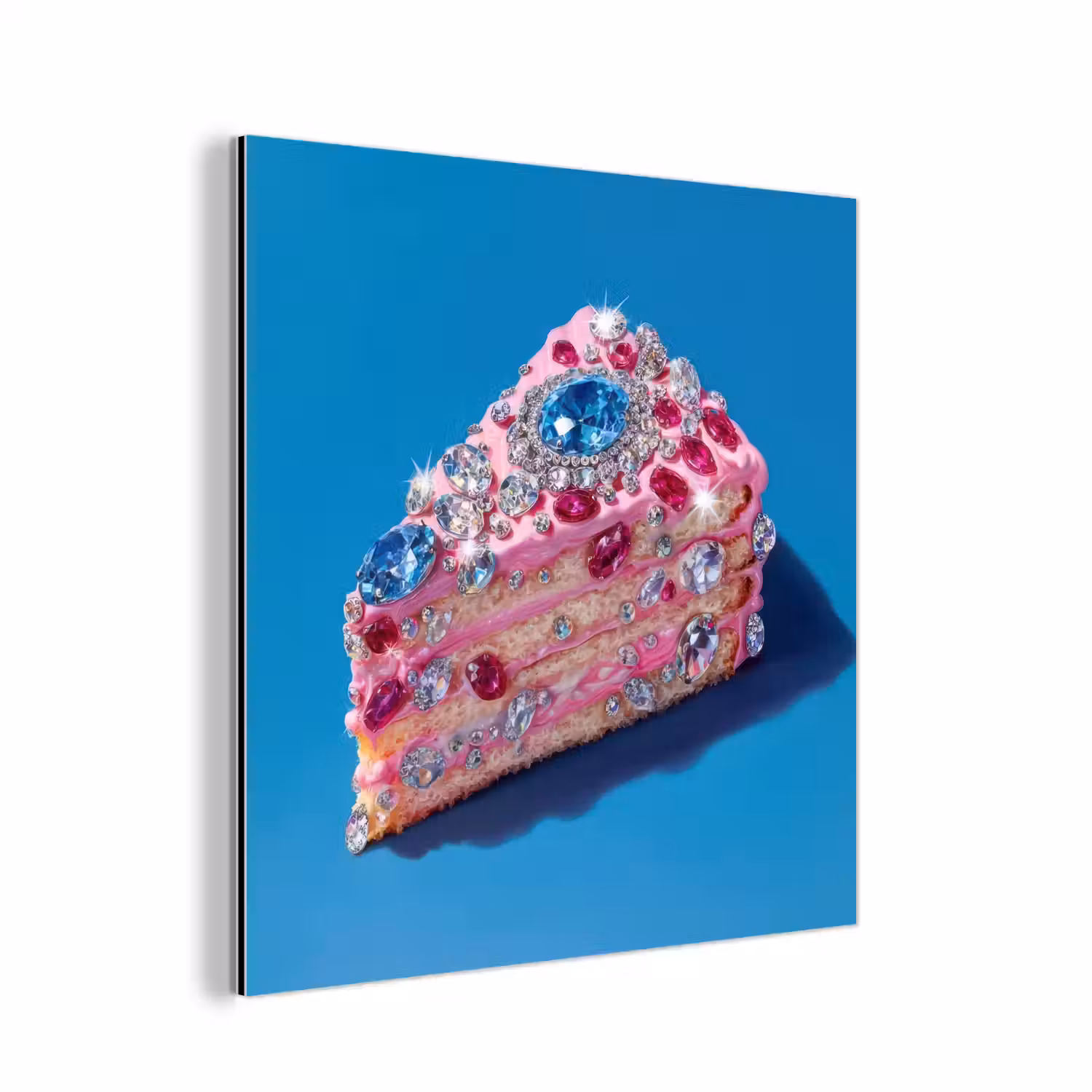 Taart - Edelstenen - Glitters - Roze aluminium wit klein -3d
