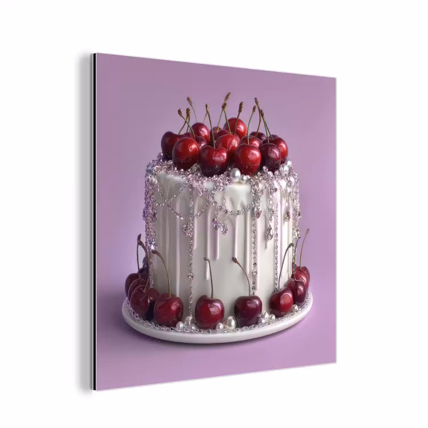Taart - Kersen - Juwelen - Rood aluminium wit klein -3d