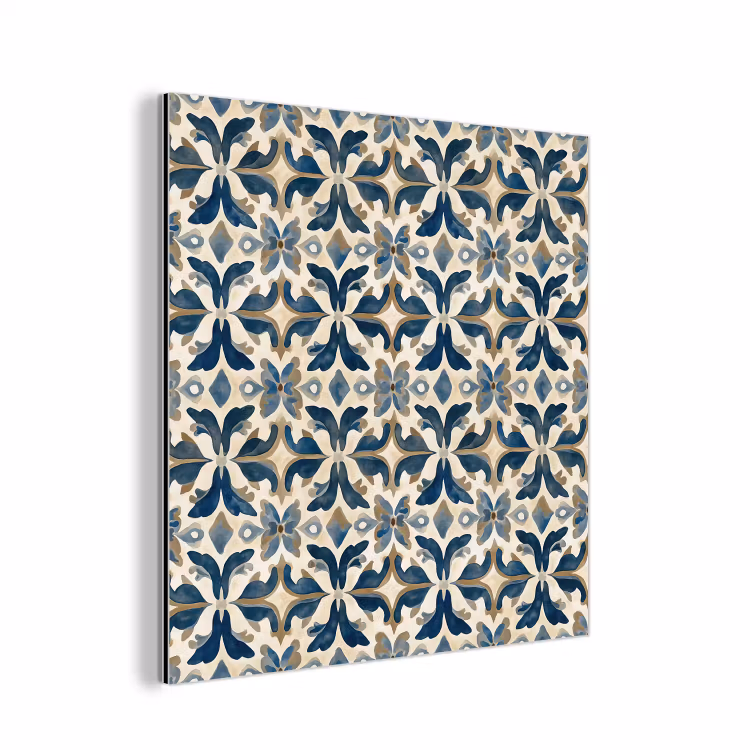 Tegel - Patroon - Blauw - Beige aluminium wit klein 46 -3d