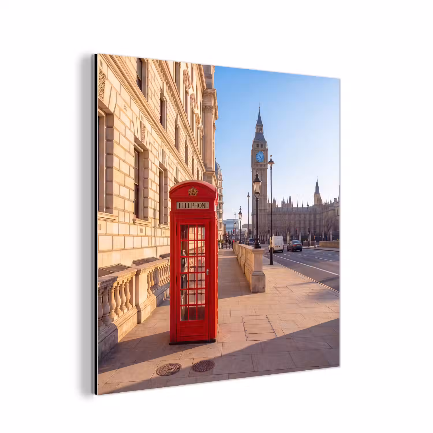 Telefooncel - Rood - Londen - Stad - Architectuur aluminium wit klein -3d