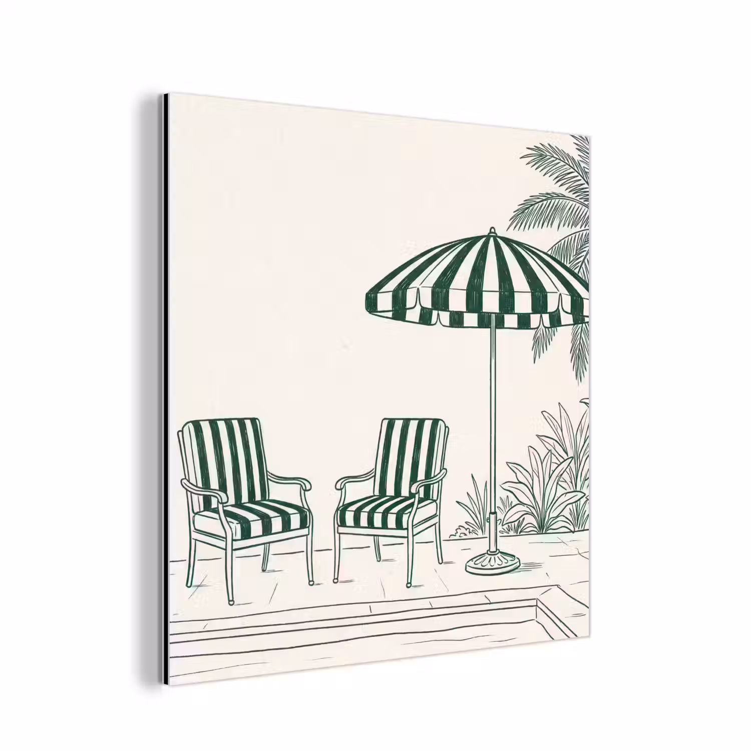 Terras - Illustratie - Groen aluminium wit klein -3d