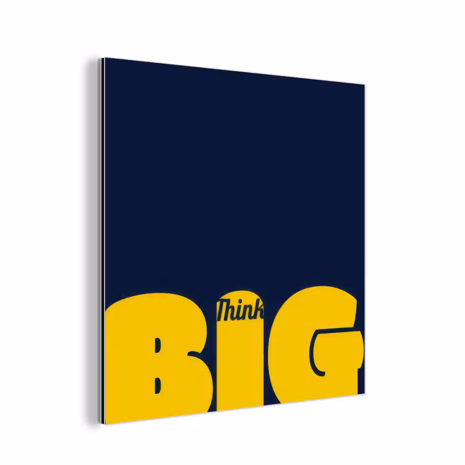 Think big - Blauw - Geel aluminium wit klein -3d