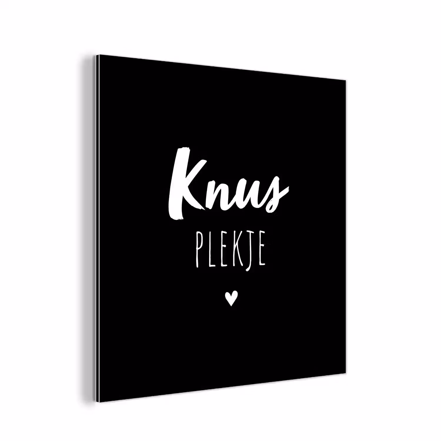 Thuis - Quotes - Knus plekje - Tekst aluminium wit klein -3d