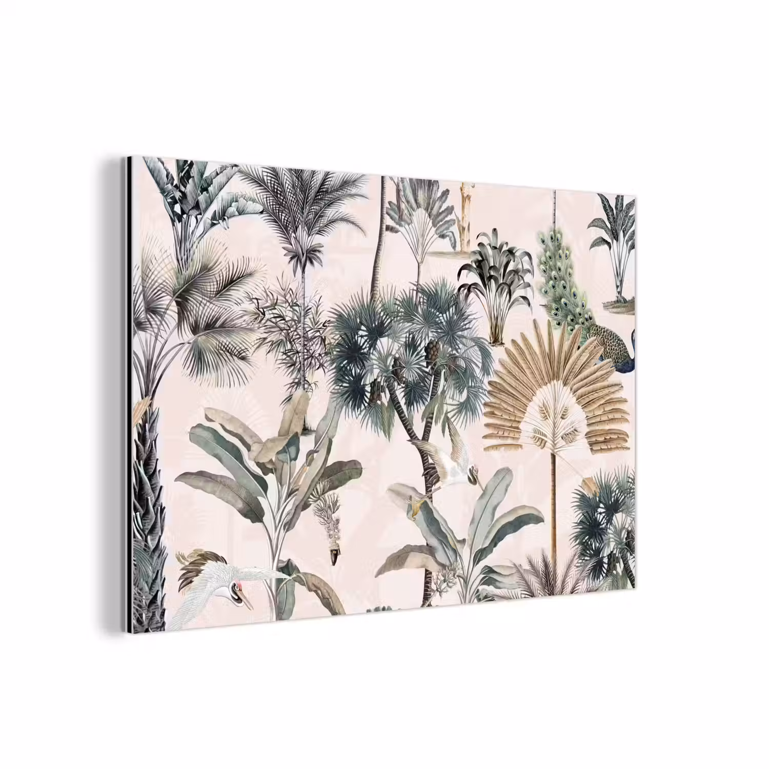 Tropisch - Bomen - Bladeren - Jungle aluminium wit klein -3d