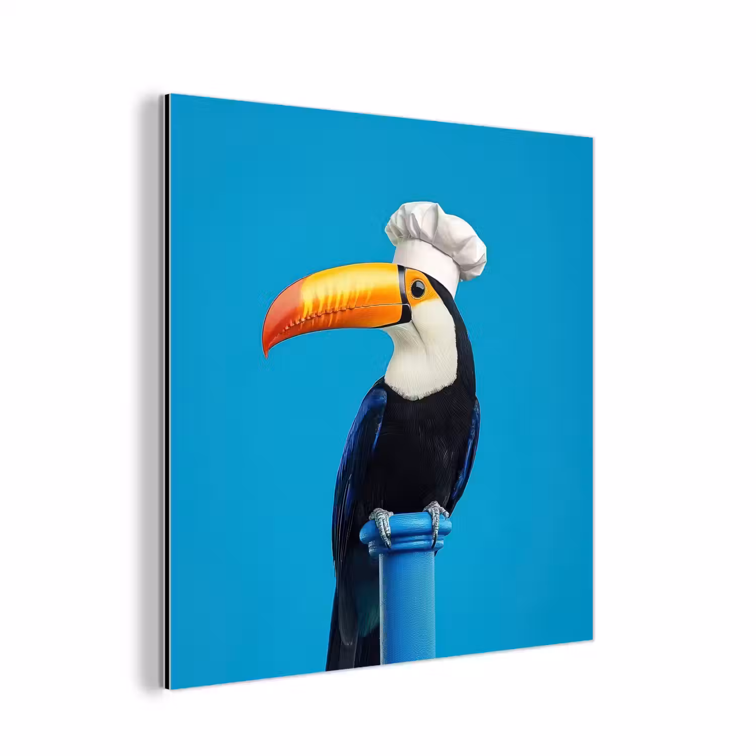 Tucan - Sokkel - Vogel - Koksmuts aluminium wit klein -3d