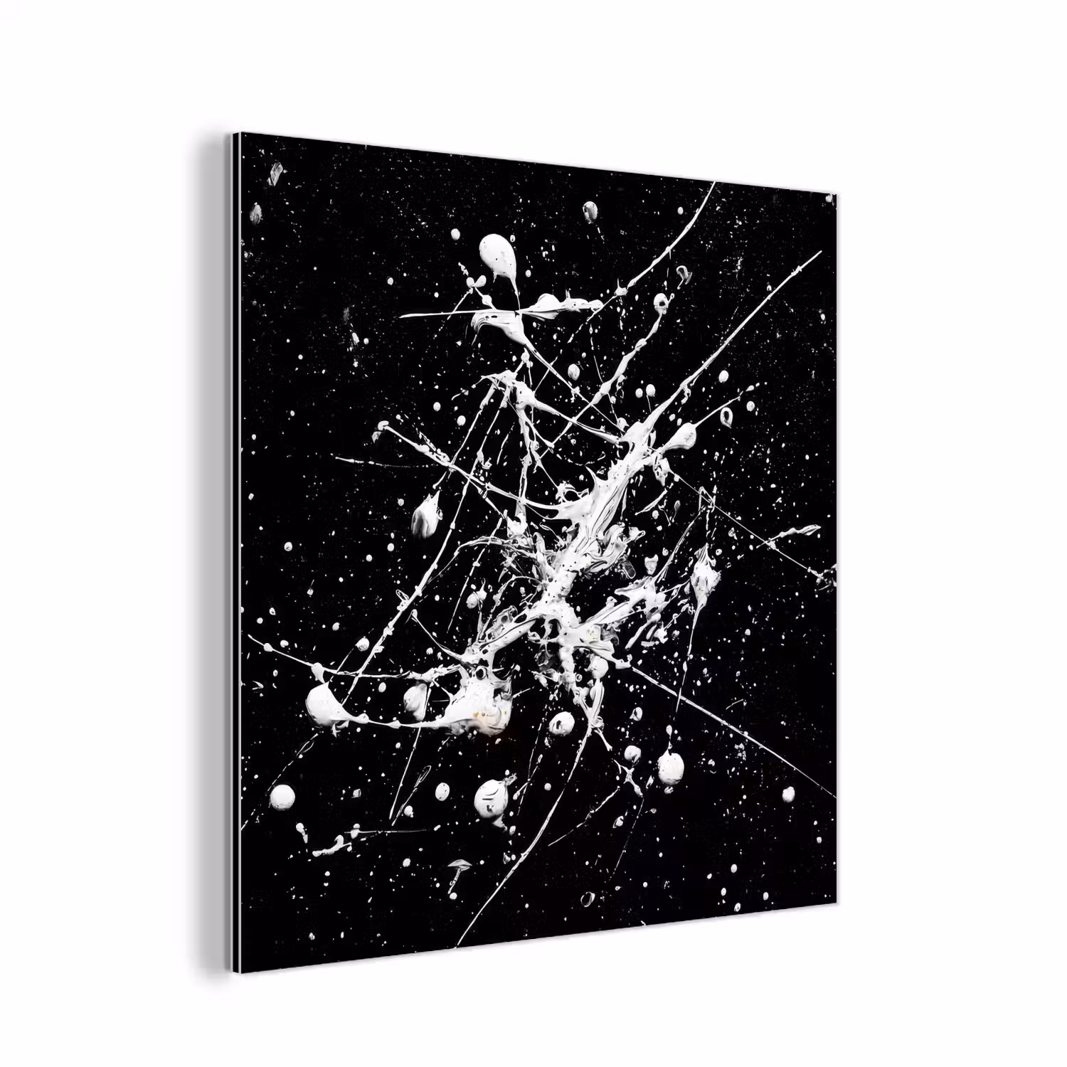 Verfspatten - Wit - Abstract - Explosie aluminium wit klein -3d