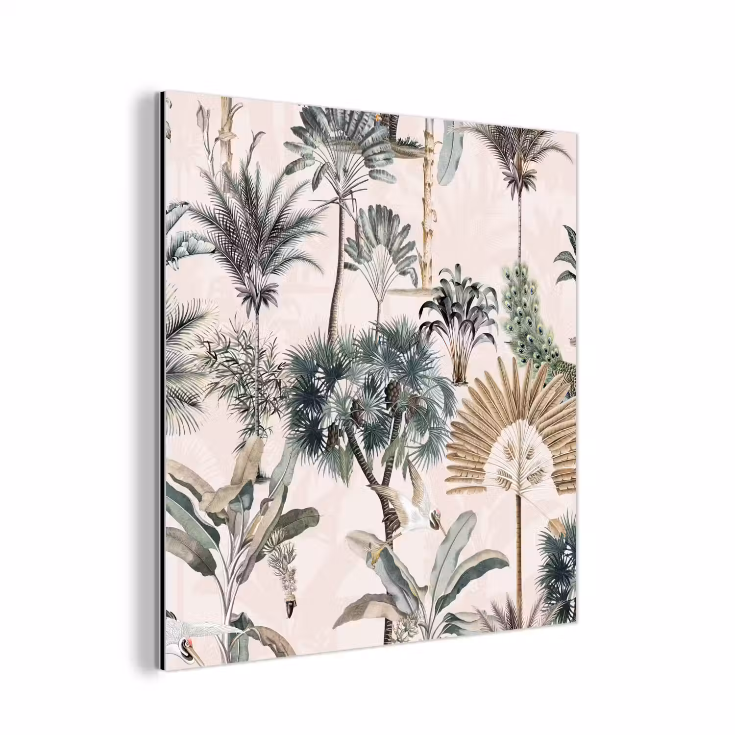 Inductie afdekplaat - Vintage - Jungle - Dieren - Natuur - Inductie beschermer aluminium wit klein -3d
