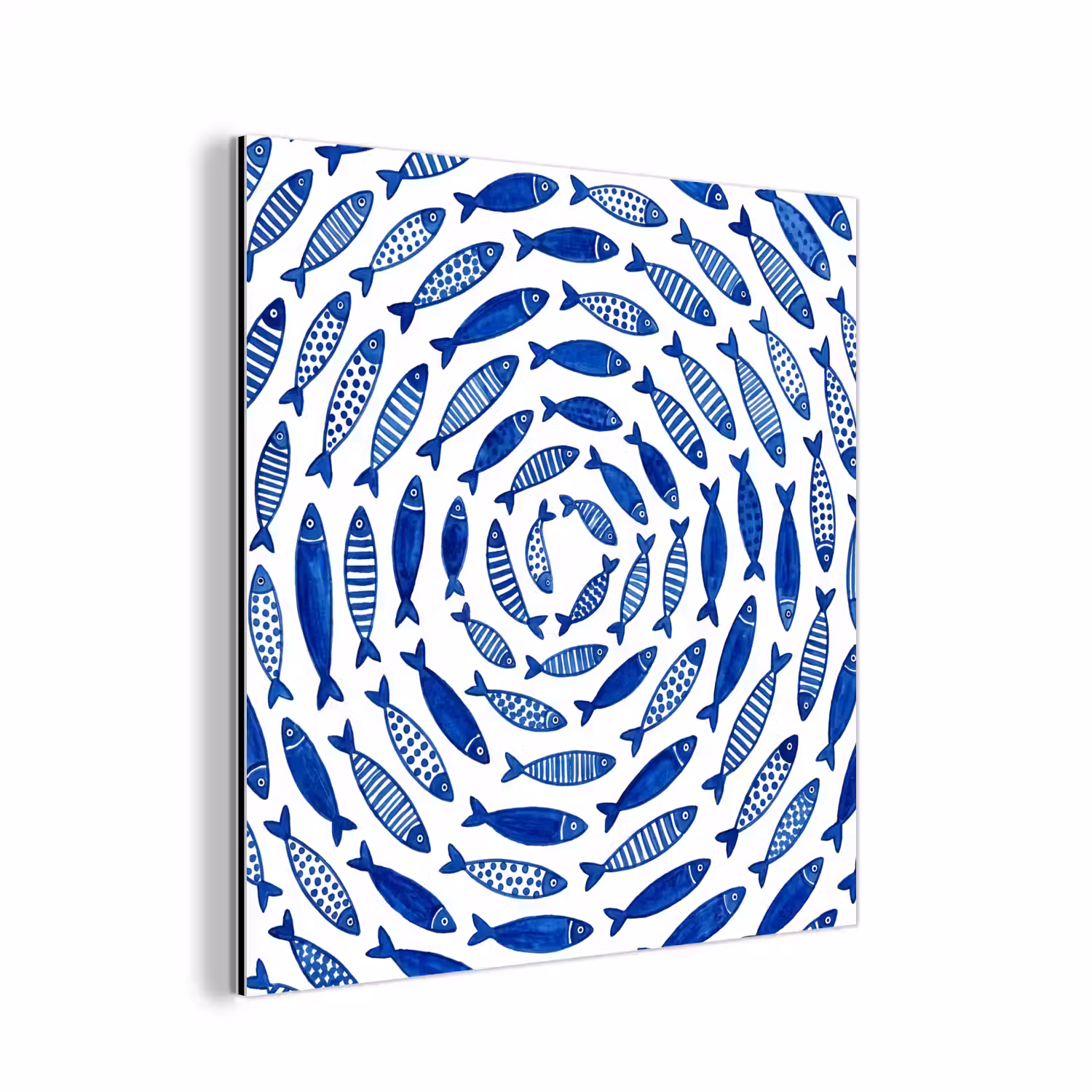 Vis - Patroon - Onderwater - Abstract - Blauw aluminium wit klein -3d