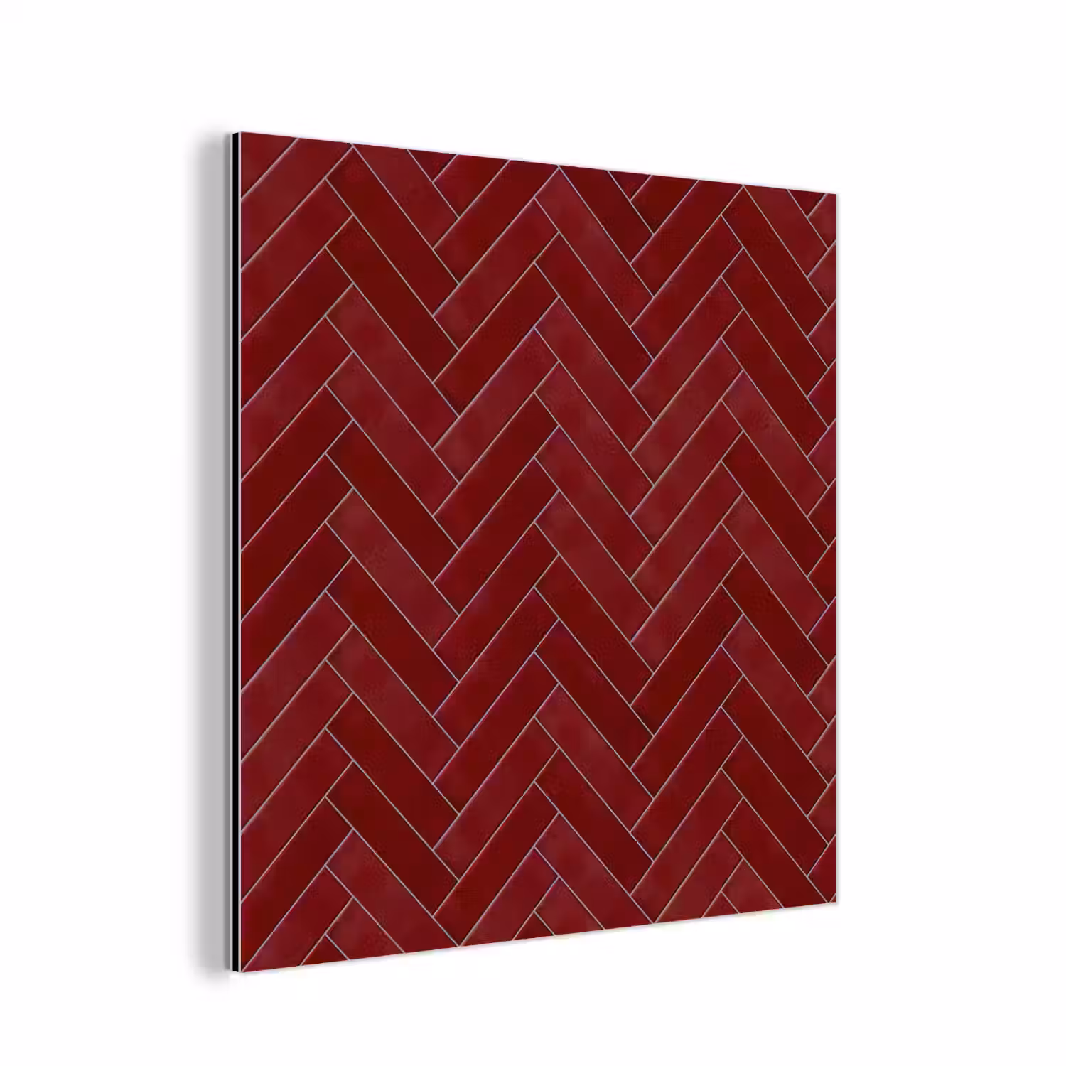 Visgraat - Wandtegel - Bordeaux - Rood aluminium wit klein 46 -3d