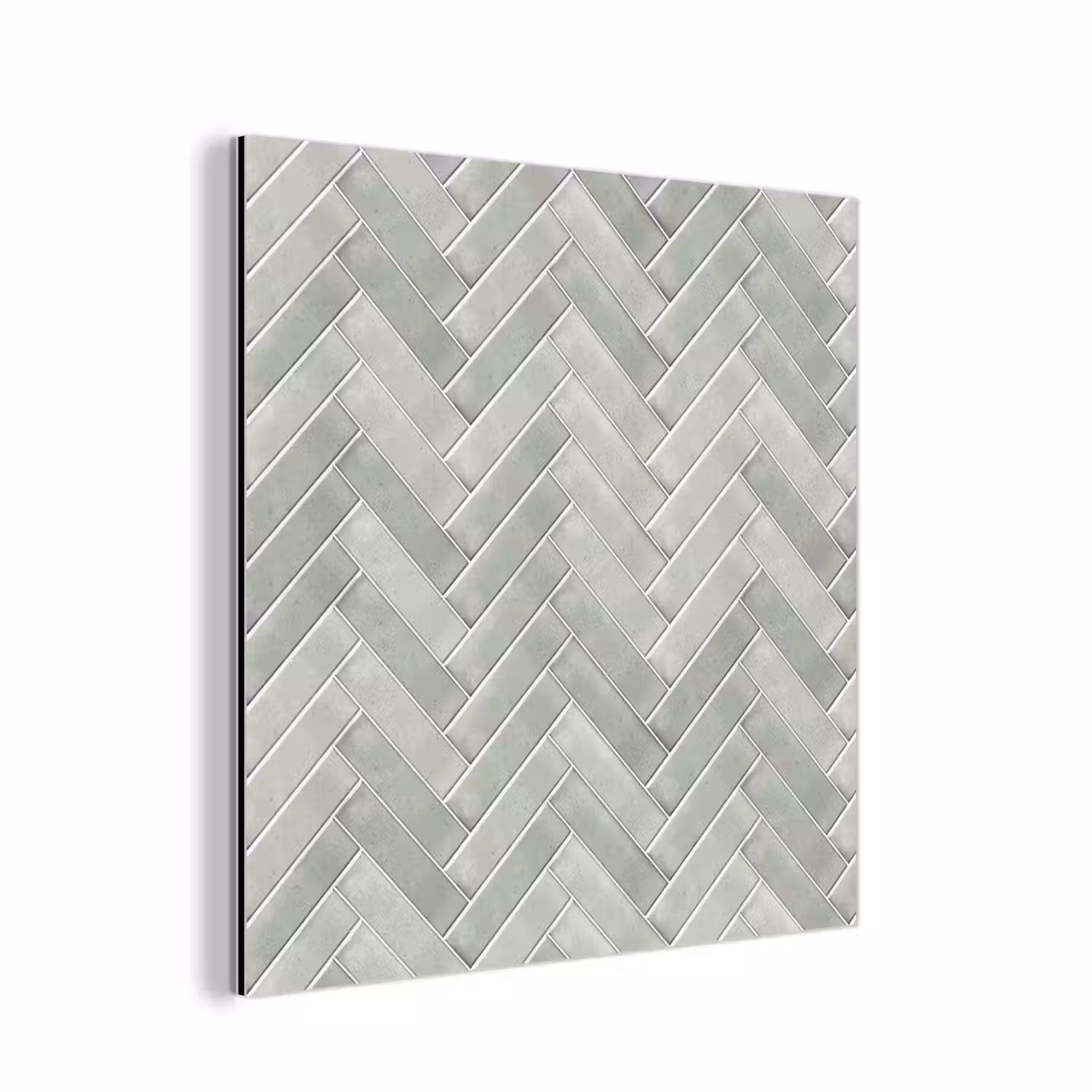 Visgraat - Wandtegel - Grijs aluminium wit klein 46 -3d