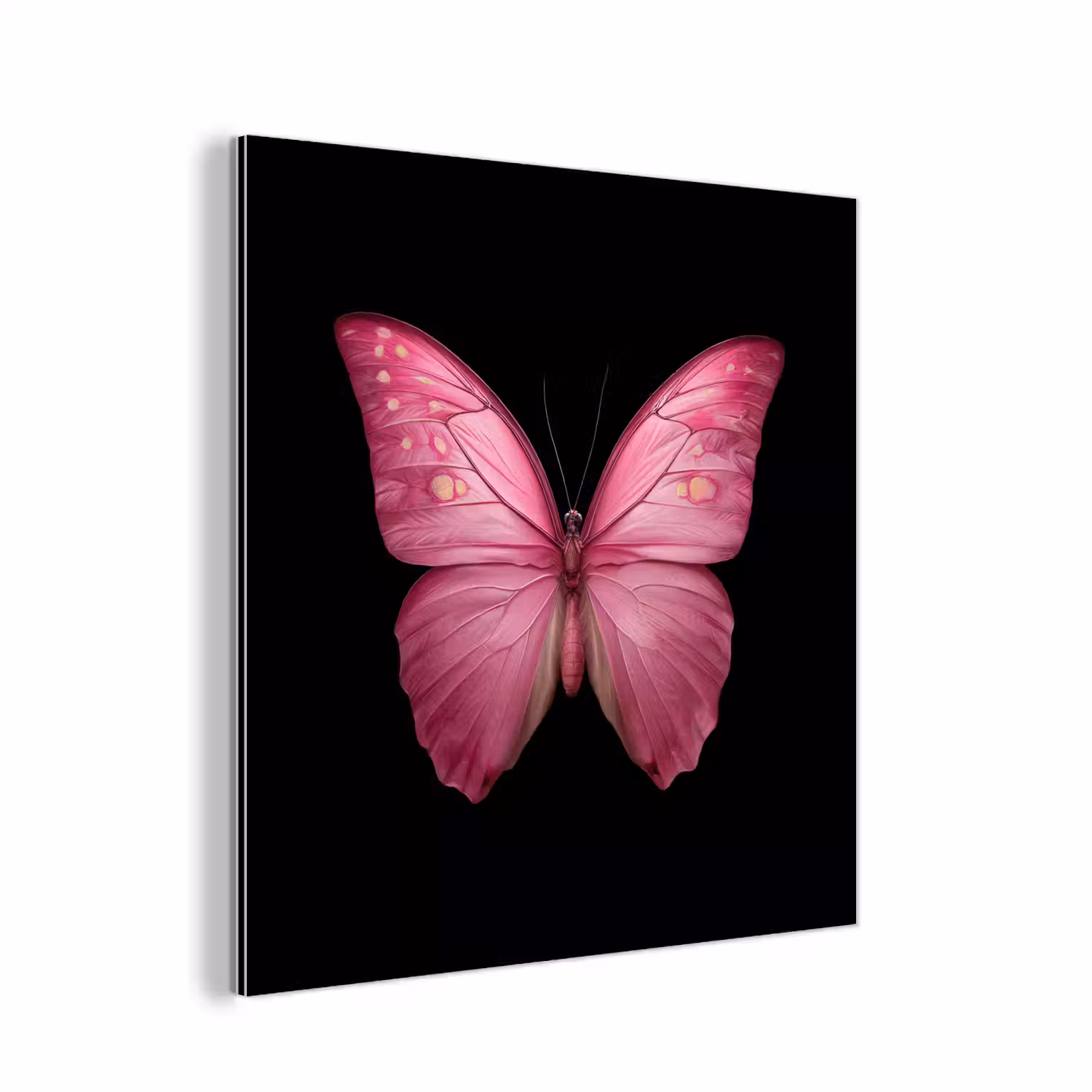 Vlinder - roze - Elegant aluminium wit klein -3d