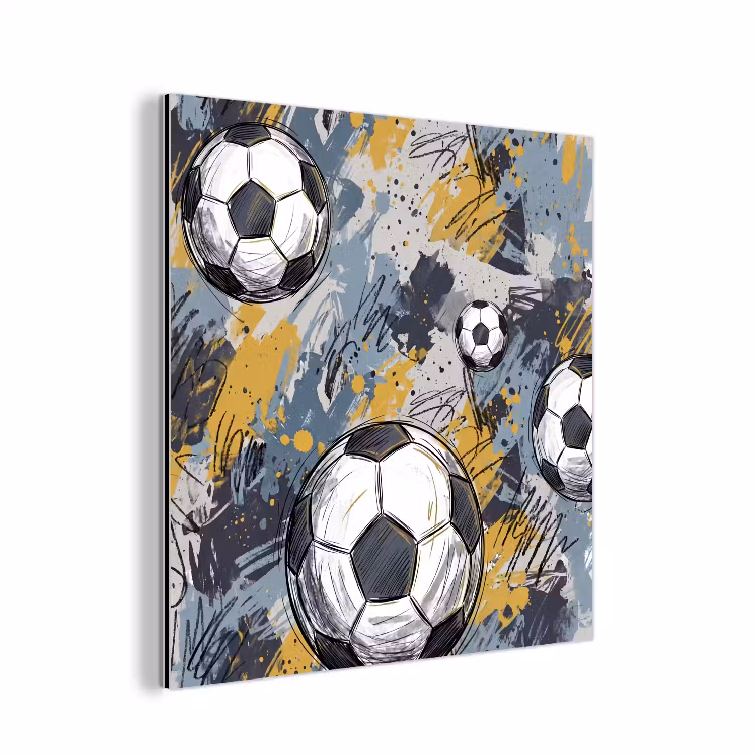 Voetbal - Abstract - Sport - Kleurrijk aluminium wit klein -3d