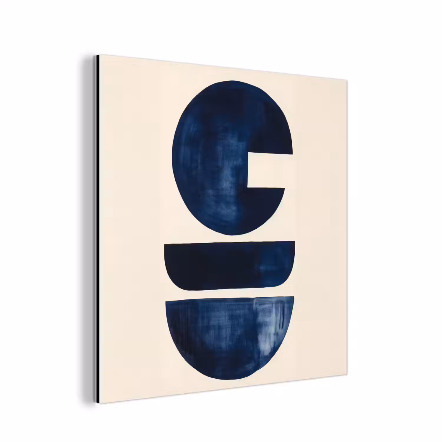 Vormen - Blauw - Abstract aluminium wit klein -3d
