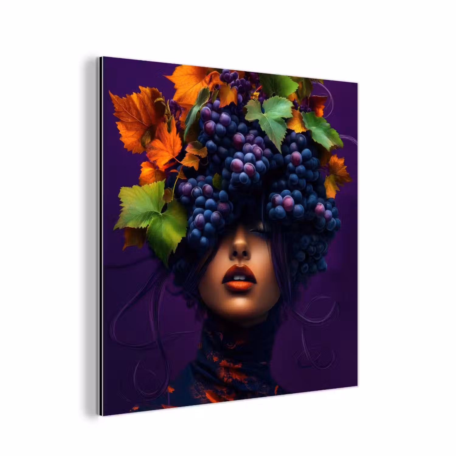 Vrouw - Paars - Druiven aluminium wit klein -3d