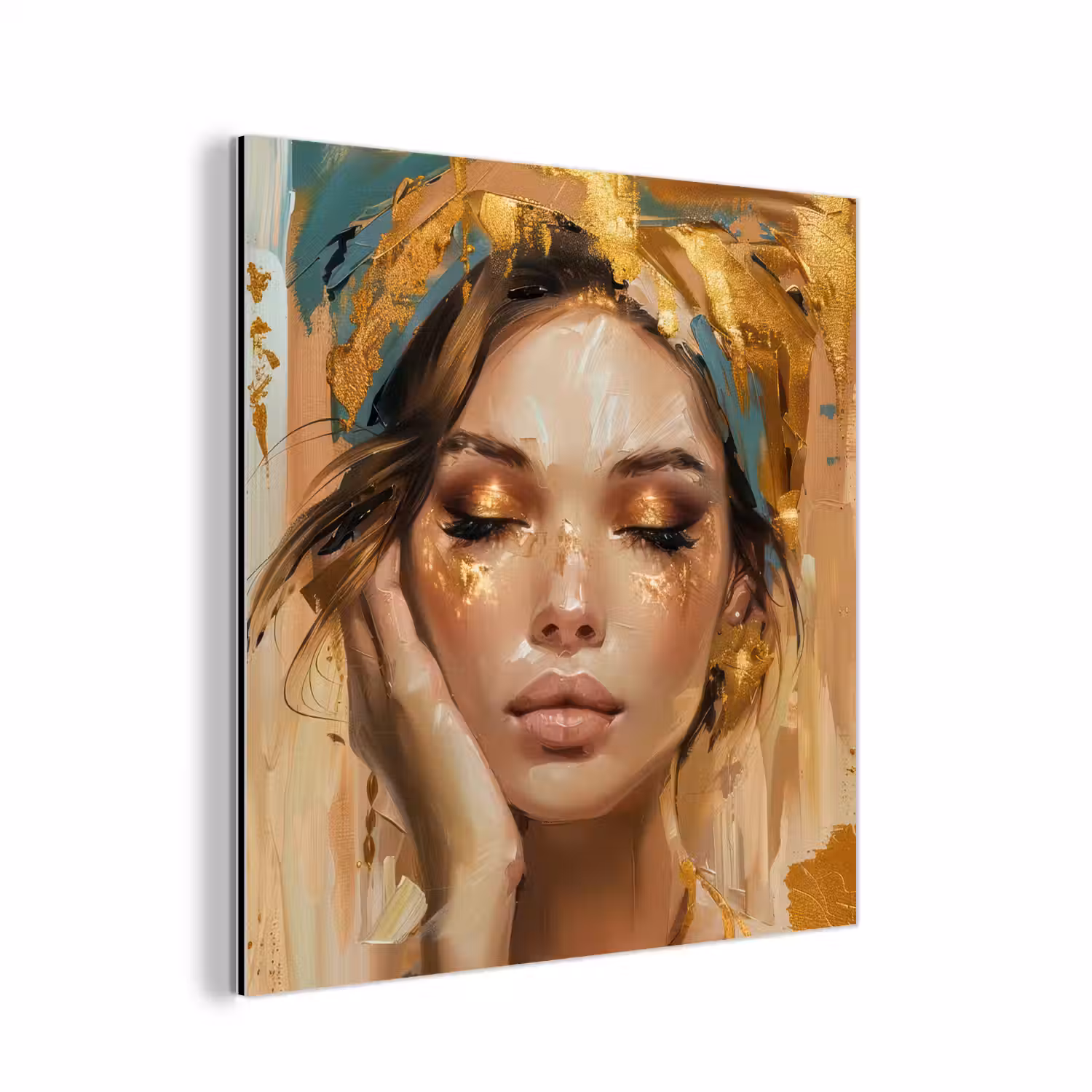 Vrouwen - Portret - Luxe - Goud aluminium wit klein -3d