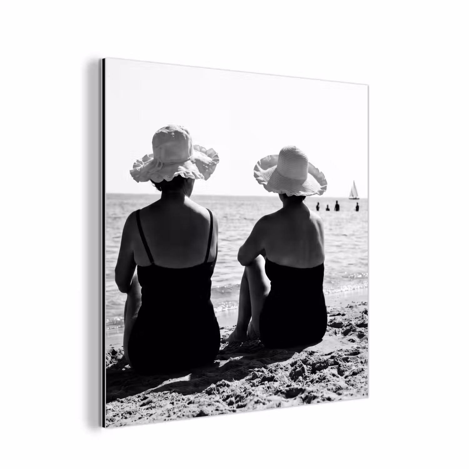 Vrouwen - Zonnehoed - Strand - Zwart - Wit aluminium wit klein -3d