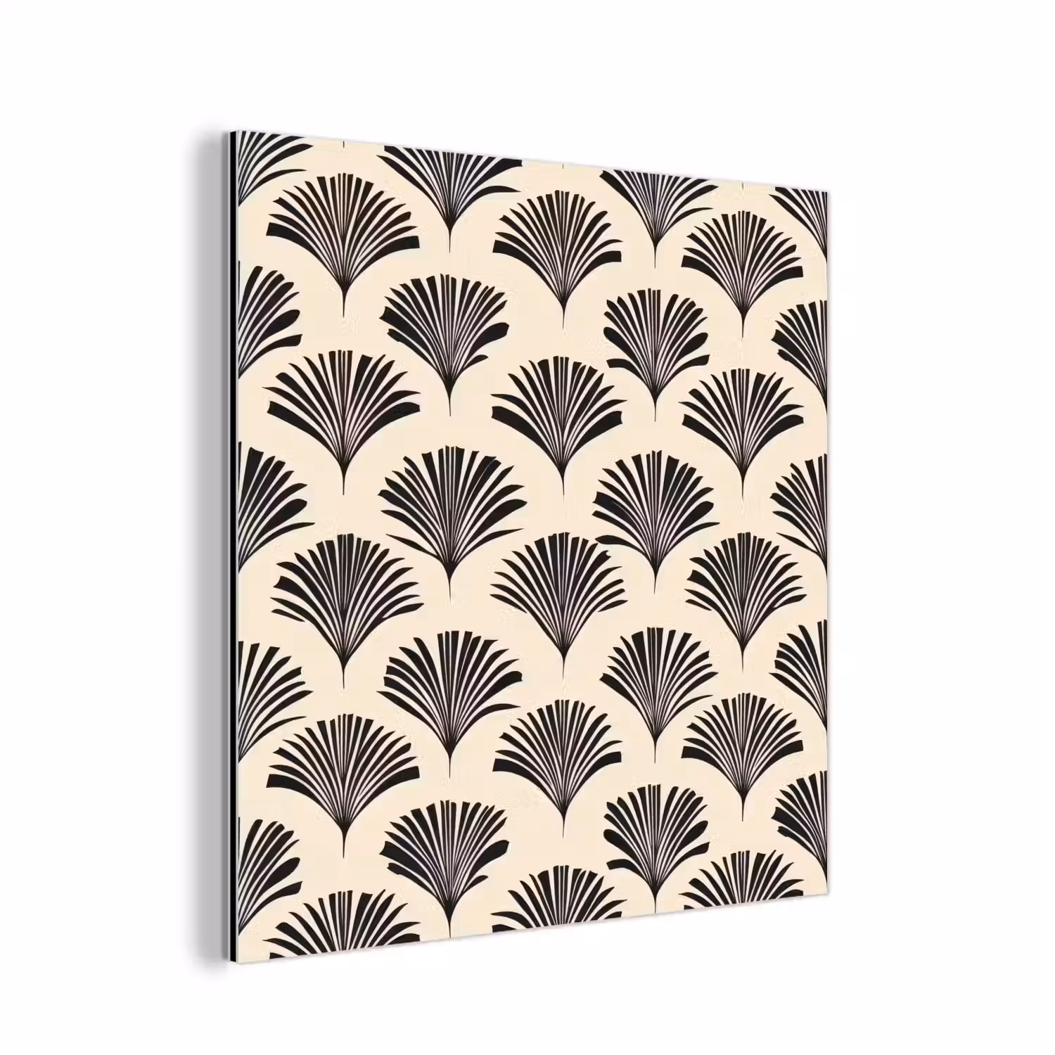 Waaiers - Botanisch - Zwart - Beige aluminium wit klein 46 -3d