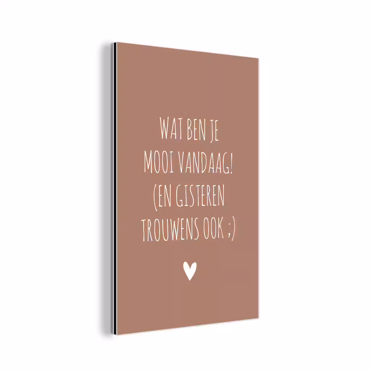 Wat ben je mooi vandaag - Quotes - Spreuken aluminium wit klein -3d