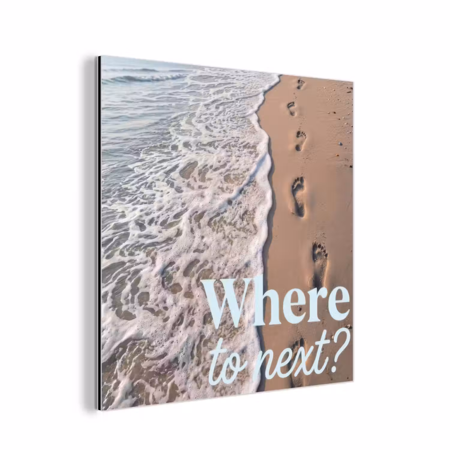 Where to next - Strand - Voetstappen aluminium wit klein -3d