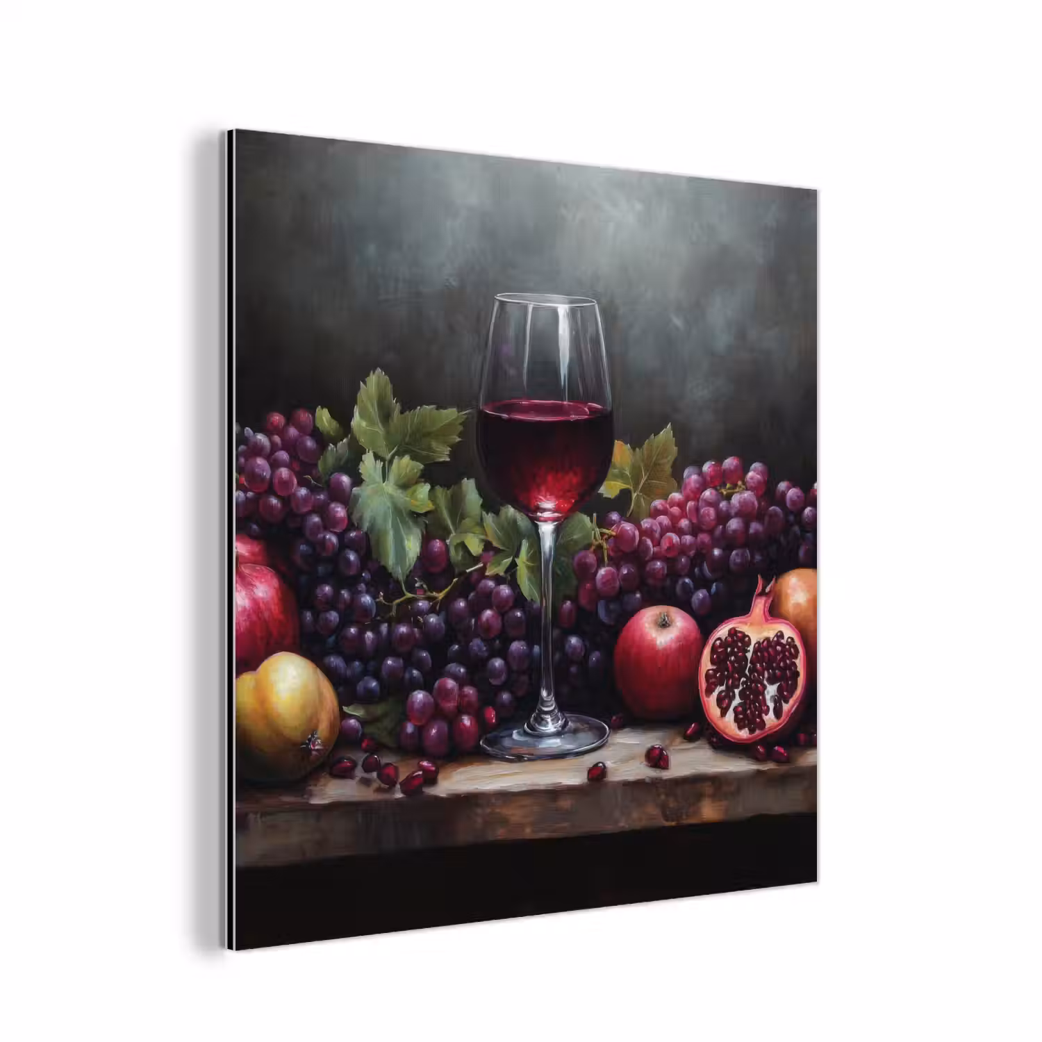 Wijn - Fruit - Stilleven aluminium wit klein -3d