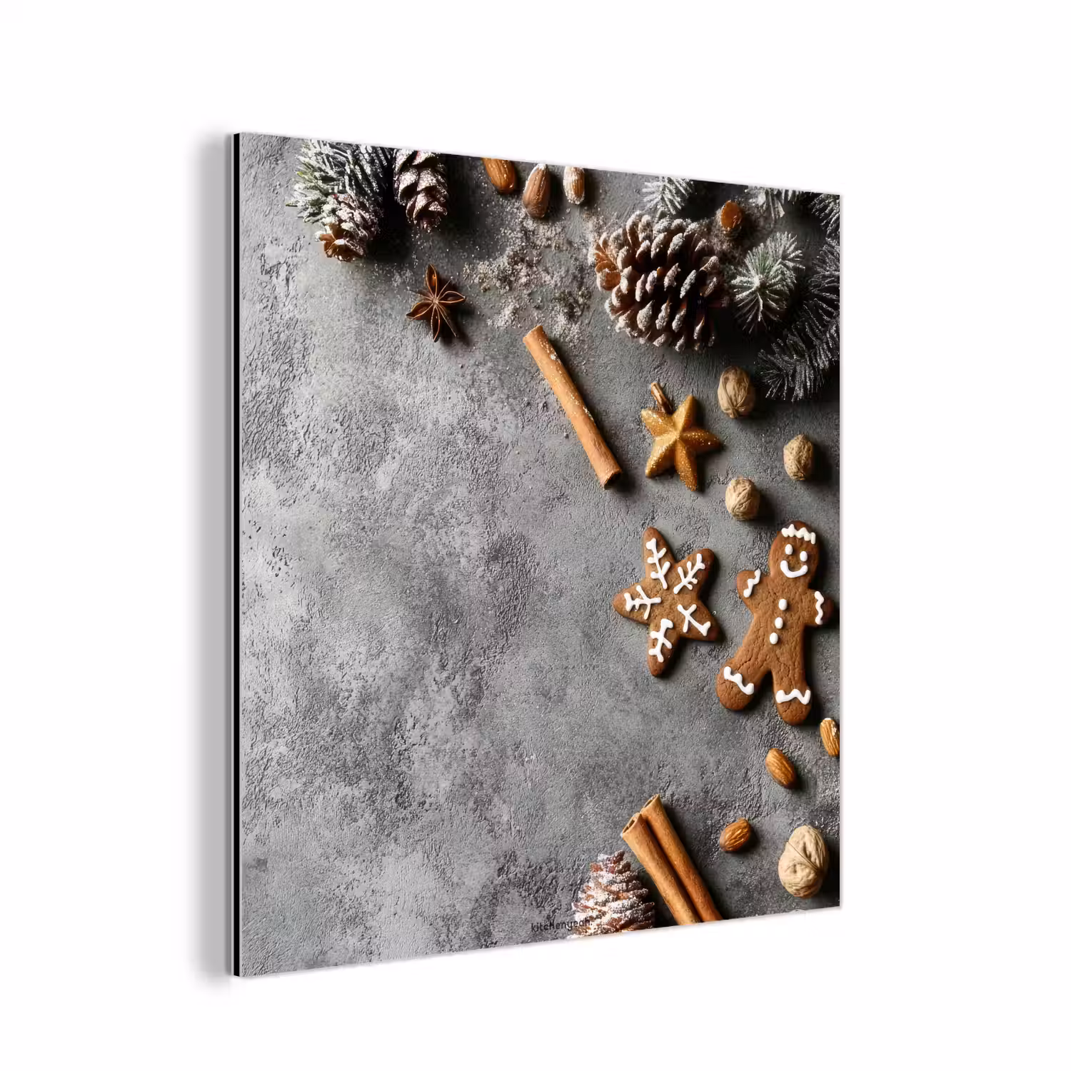 Winter - Kerst - Beton - Dennenappels aluminium wit klein -3d
