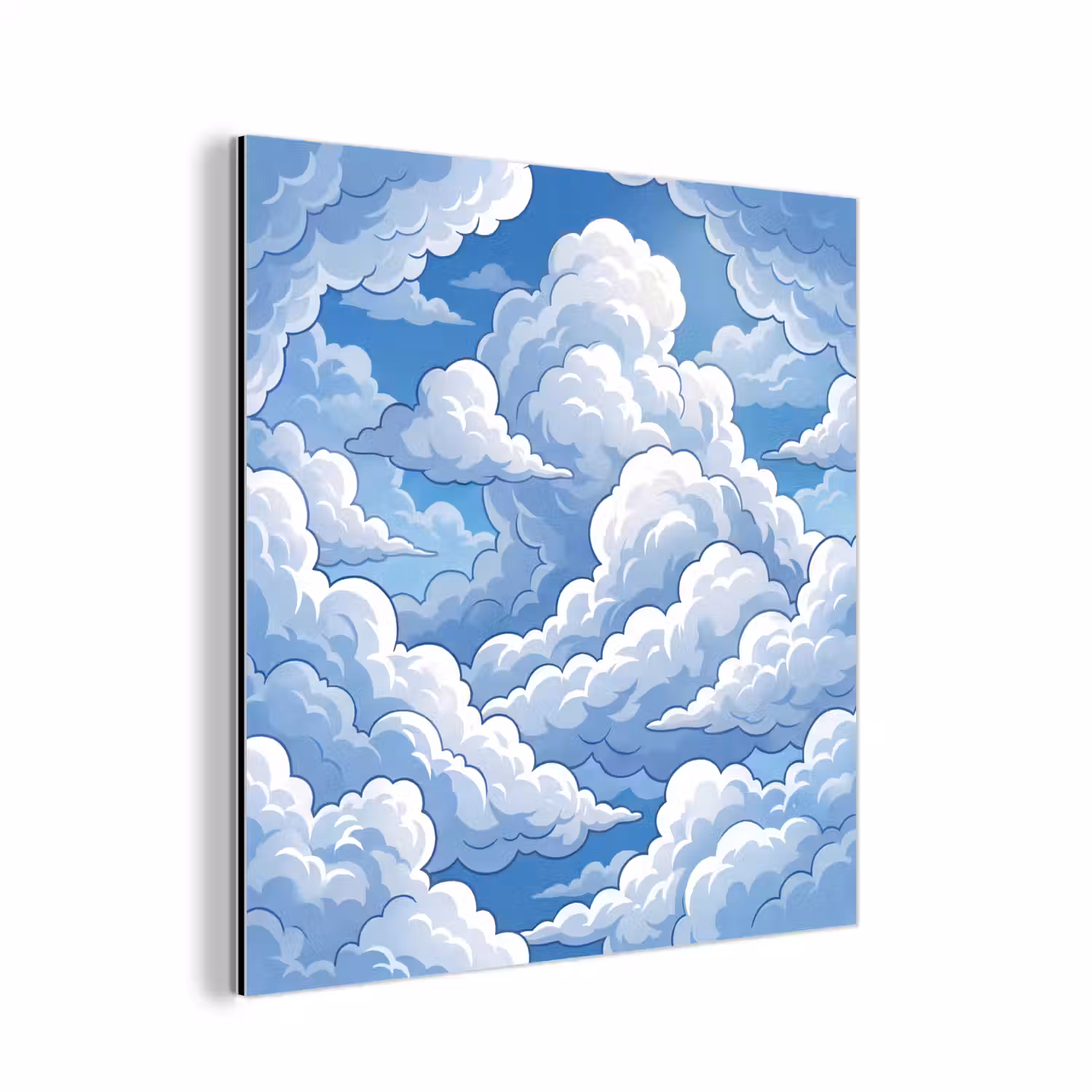 Wolken - Hemel - Abstract - Wit aluminium wit klein -3d