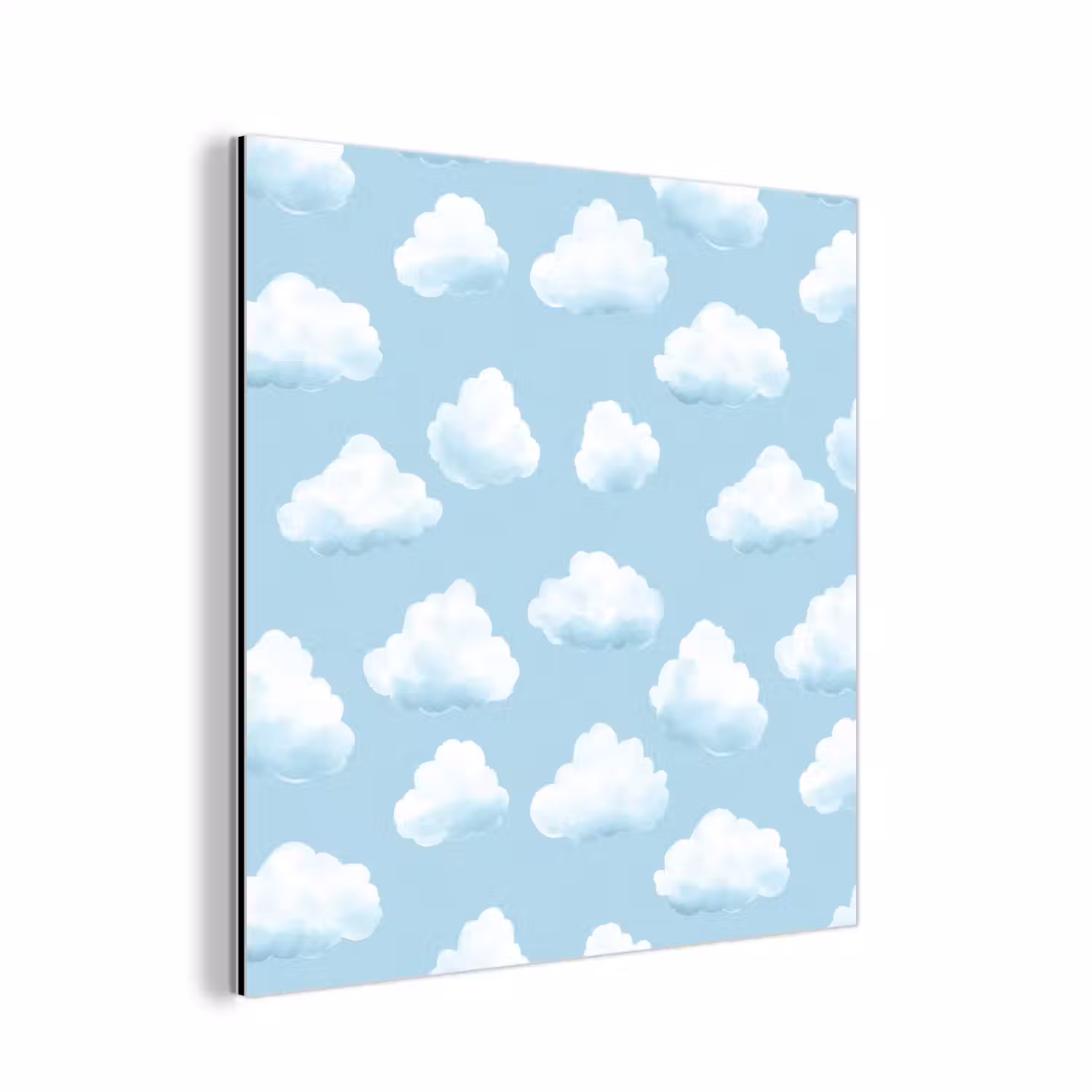 Wolken - Illustratie - Blauw aluminium wit klein 46 -3d