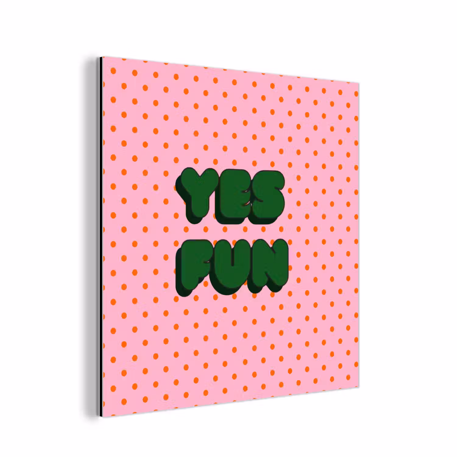 Yes fun - Groen - Roze - Stippen aluminium wit klein -3d