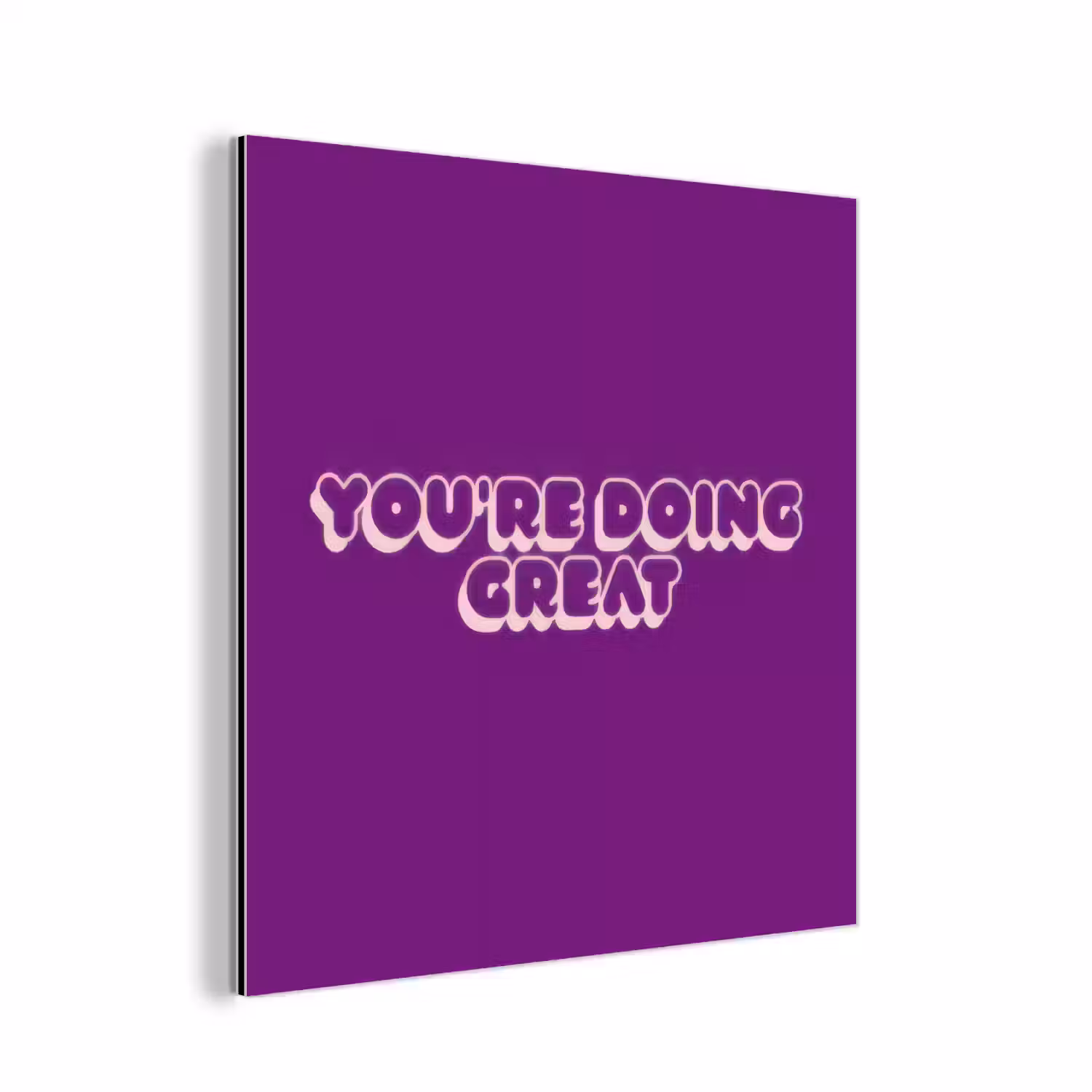 You're doing great - Paars - Bubble letters aluminium wit klein -3d