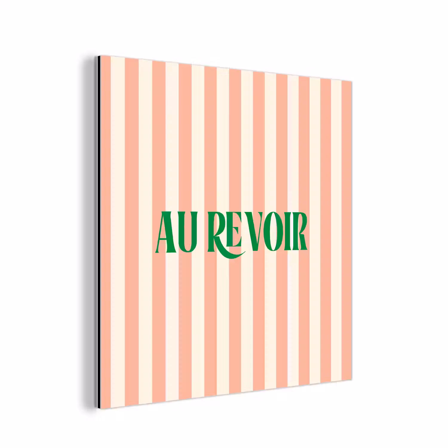 Zachtroze - Groen- Strepen - Au Revoir aluminium wit klein -3d