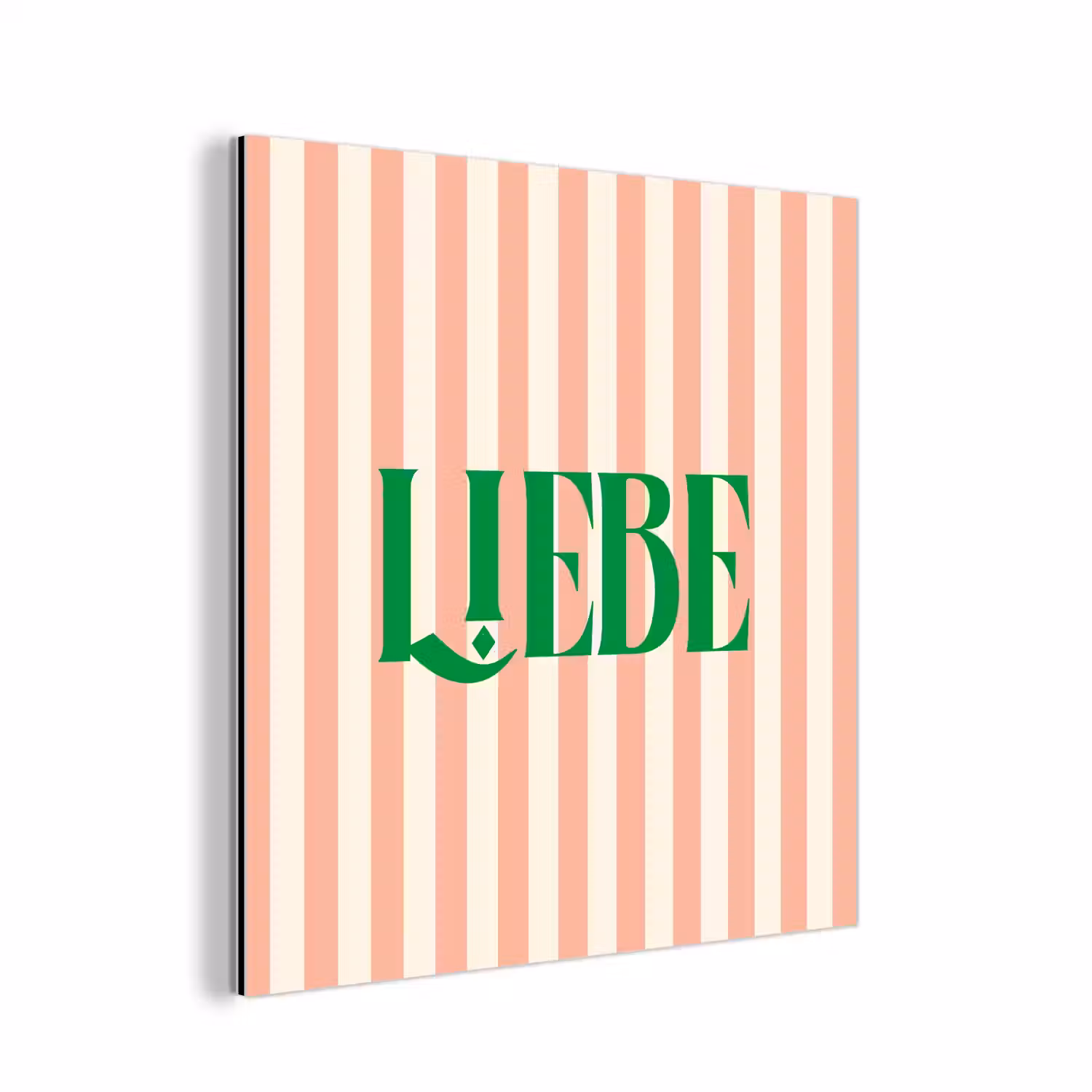 Zachtroze - Groen - Strepen - Liebe aluminium wit klein -3d