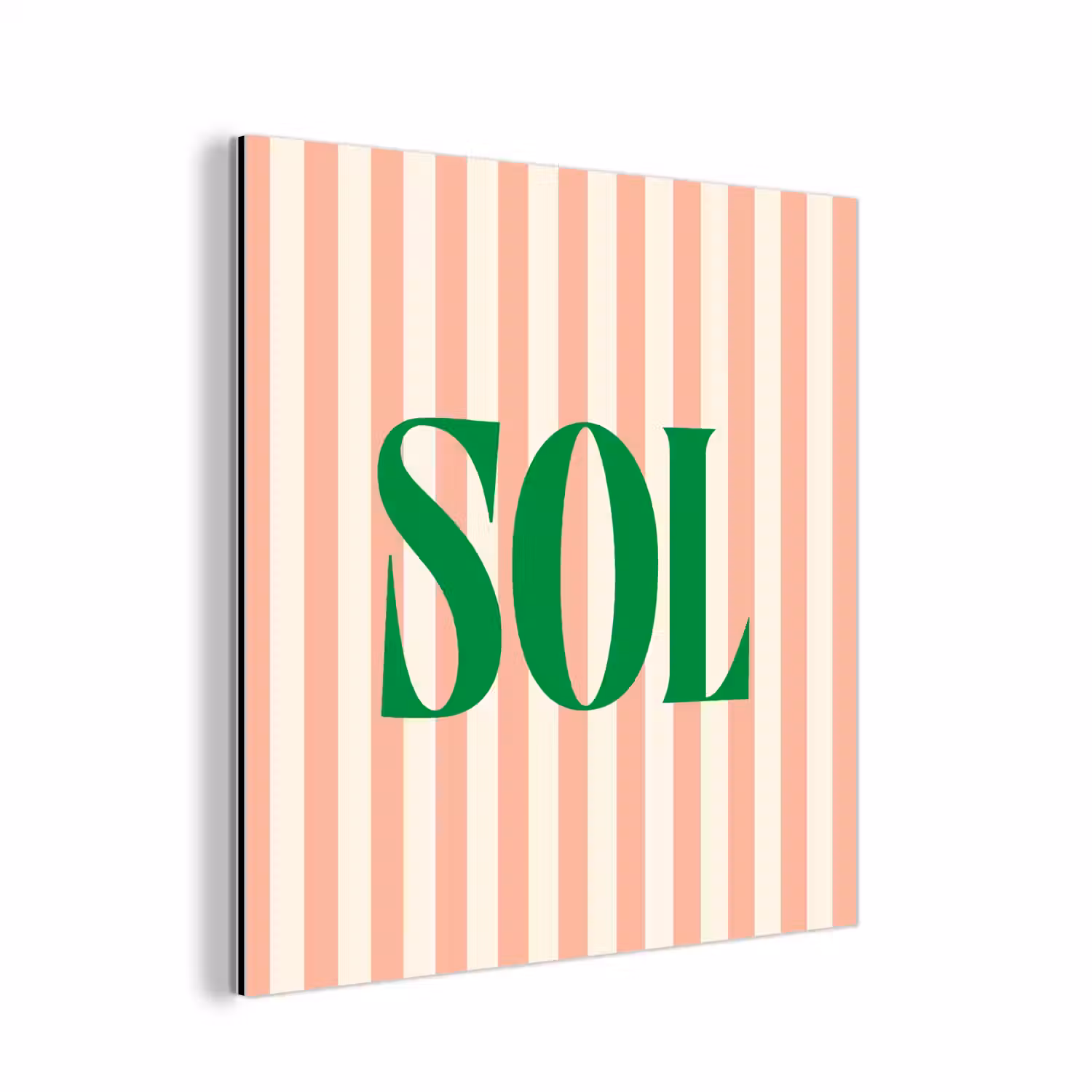 Zachtroze - Groen - Strepen - Sol aluminium wit klein -3d