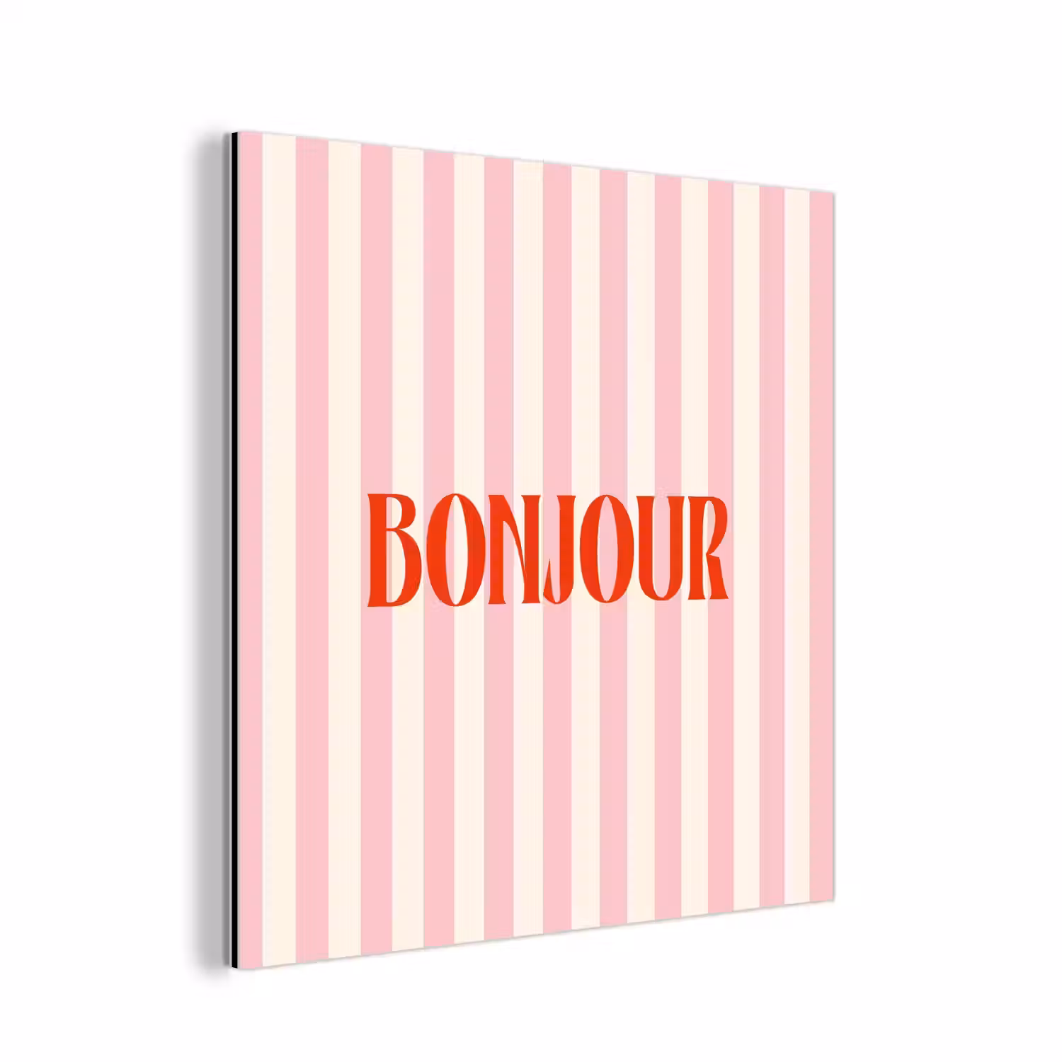 Zachtroze - Rood - Strepen - Bonjour aluminium wit klein -3d