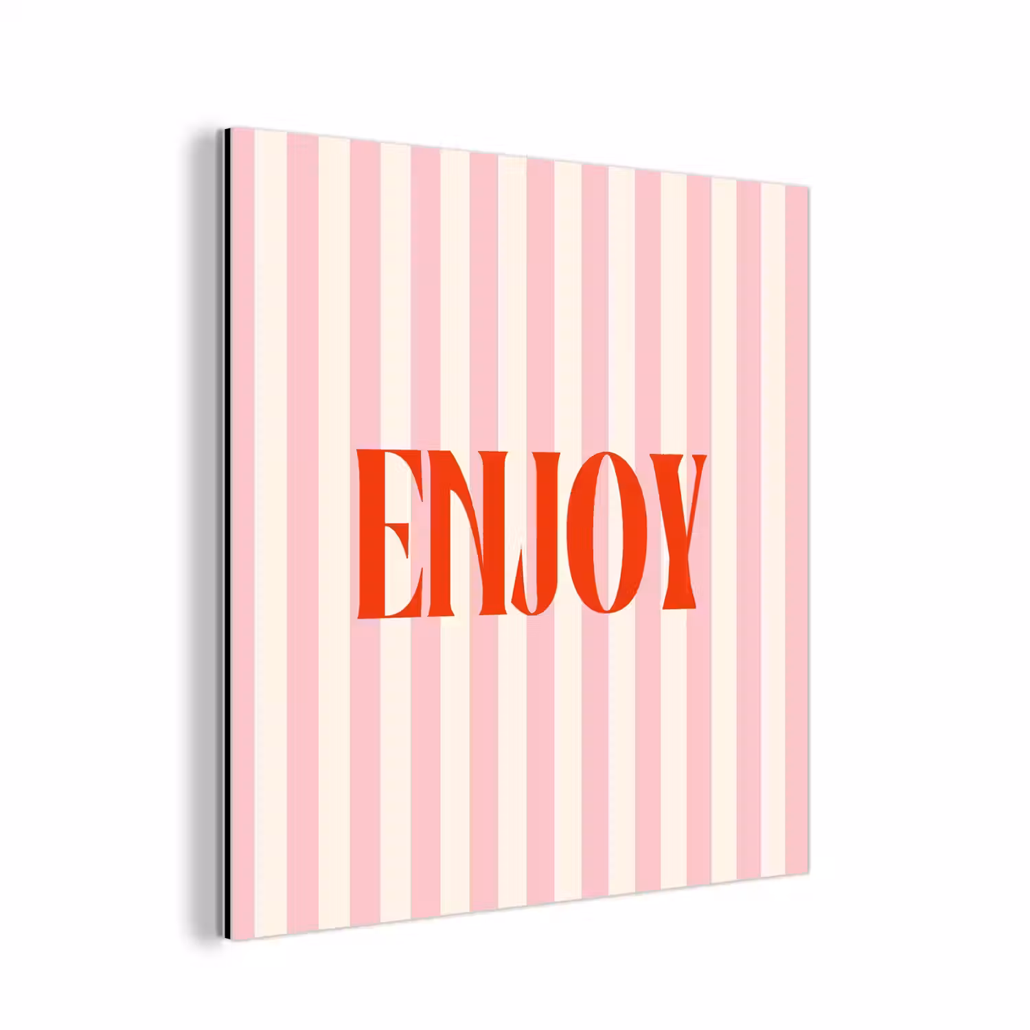 Zachtroze - Rood - Strepen - Enjoy aluminium wit klein -3d