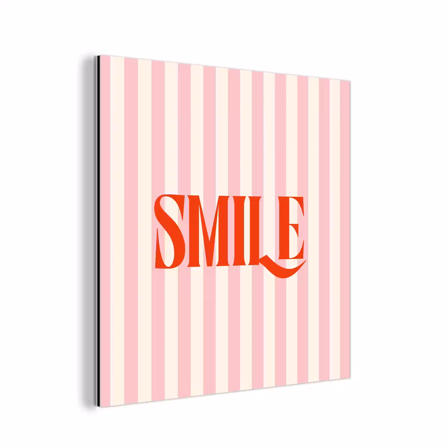 Zachtroze - Rood - Strepen - Smile aluminium wit klein -3d