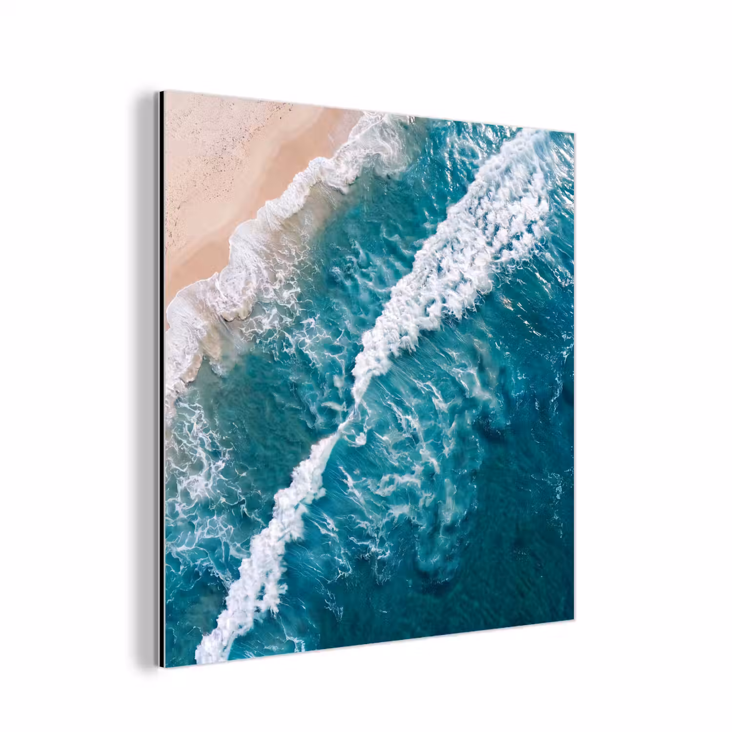 Zee - Strand - Golven - Natuur - Blauw aluminium wit klein -3d