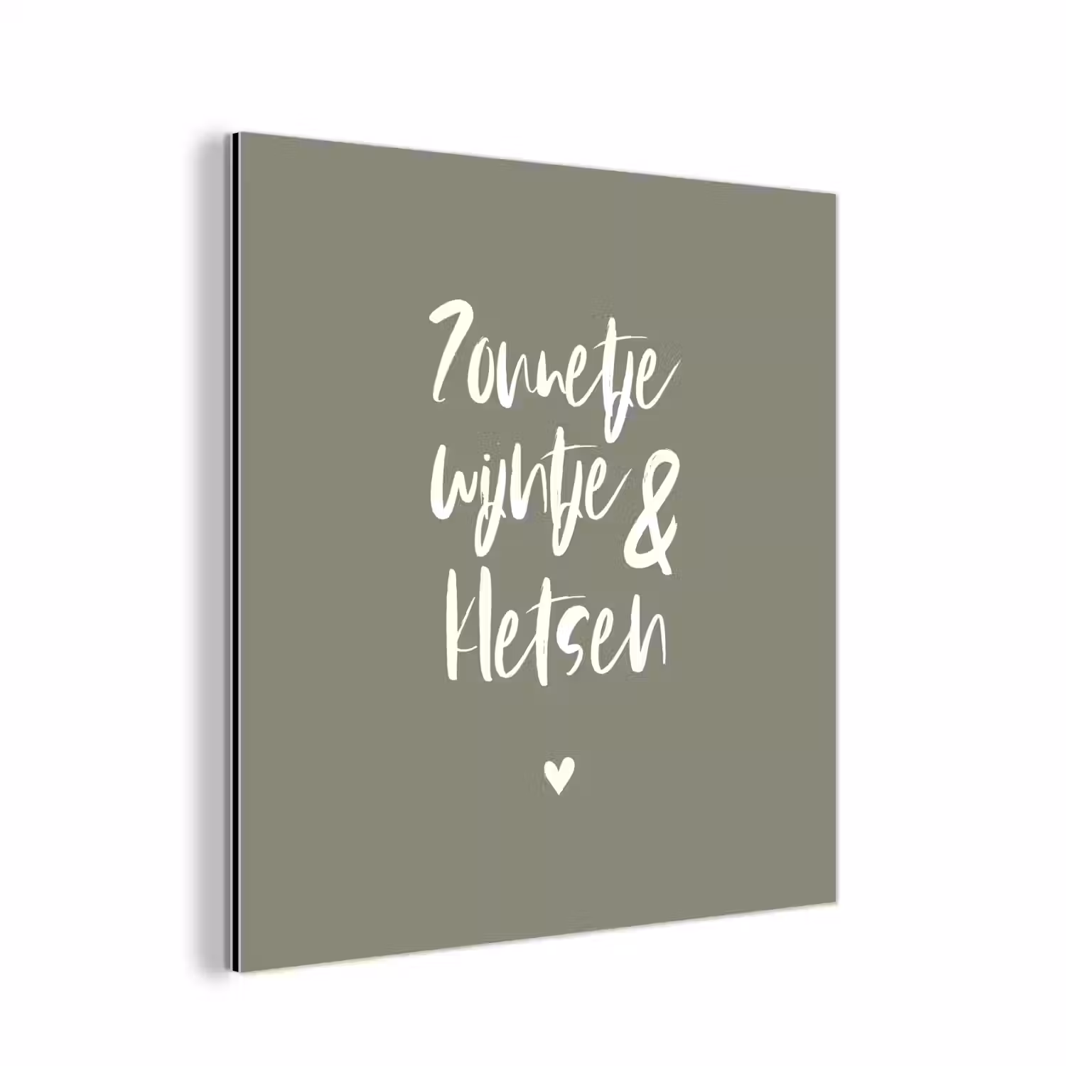 Zomer - Tekst - Zonnetje, wijntje & kletsen - Quotes aluminium wit klein -3d