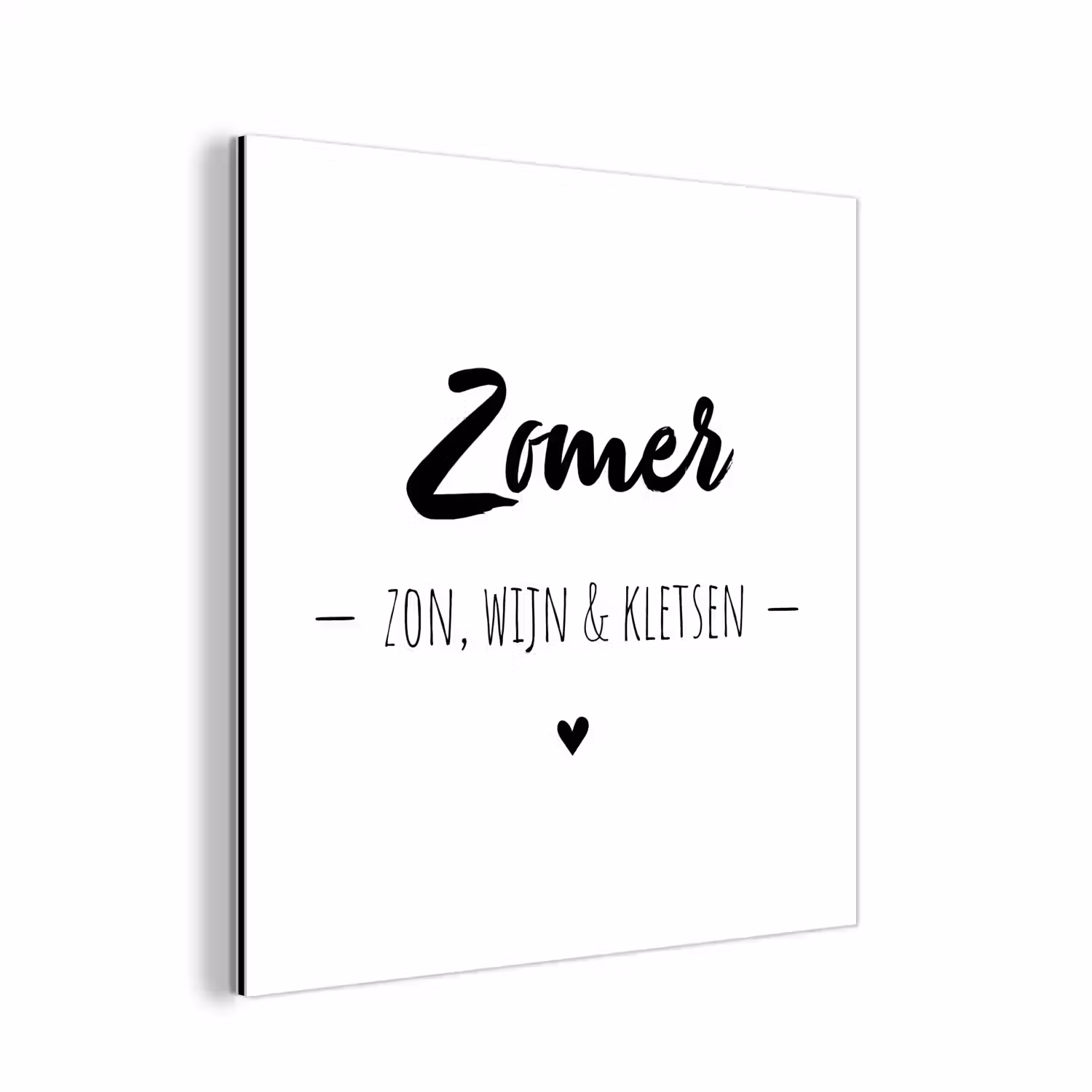 Zomer, zon, wijn & kletsen - Quotes - Tekst - Wijn - Zomer aluminium wit klein -3d