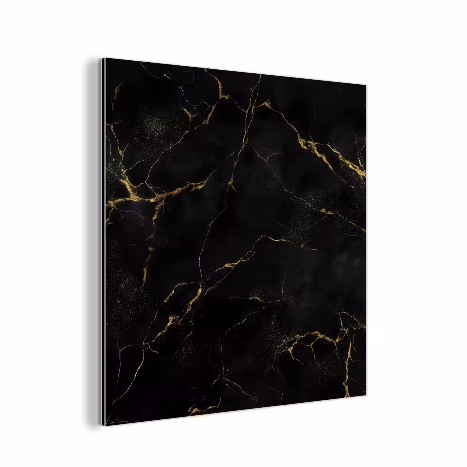 Zwart marmer - Gouden aders - Klassiek aluminium wit klein -3d