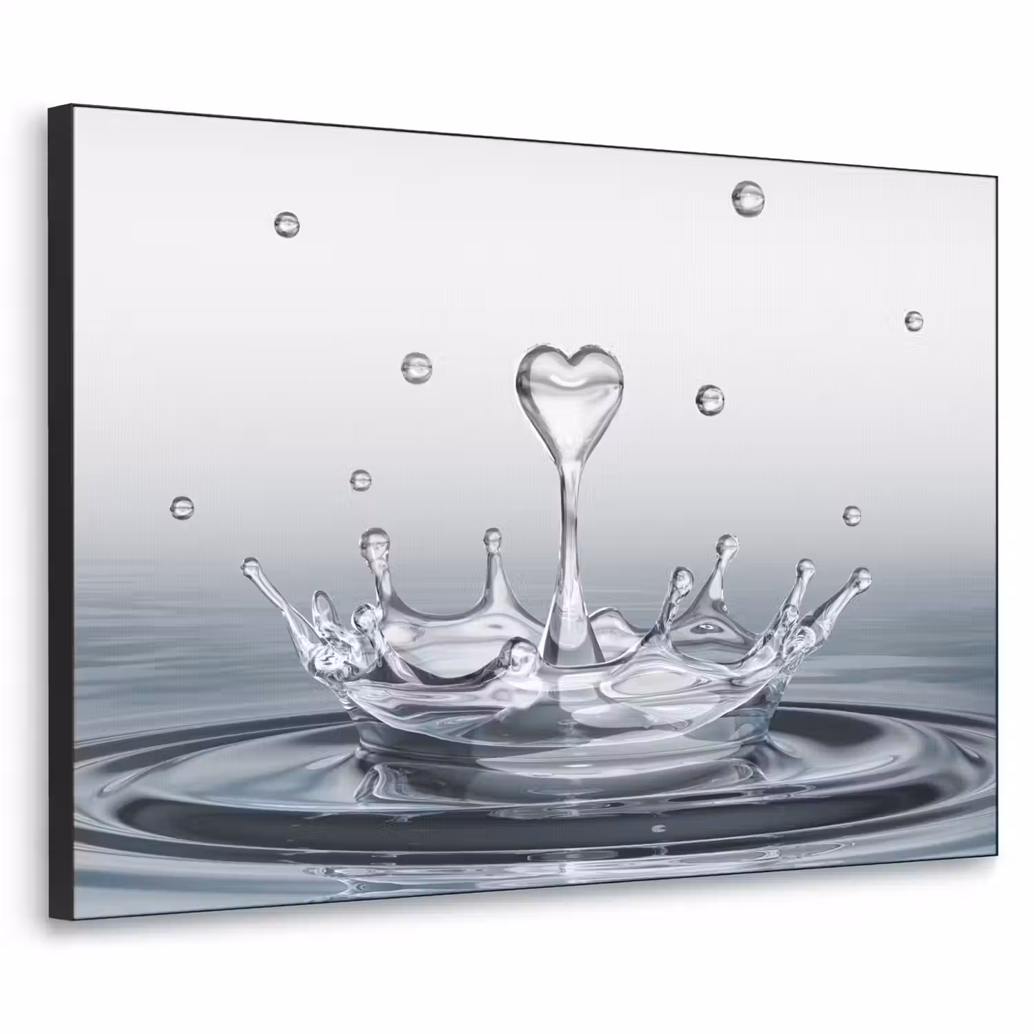 Abstract - Modern - Water - Hart Textielframe zwart klein -3d