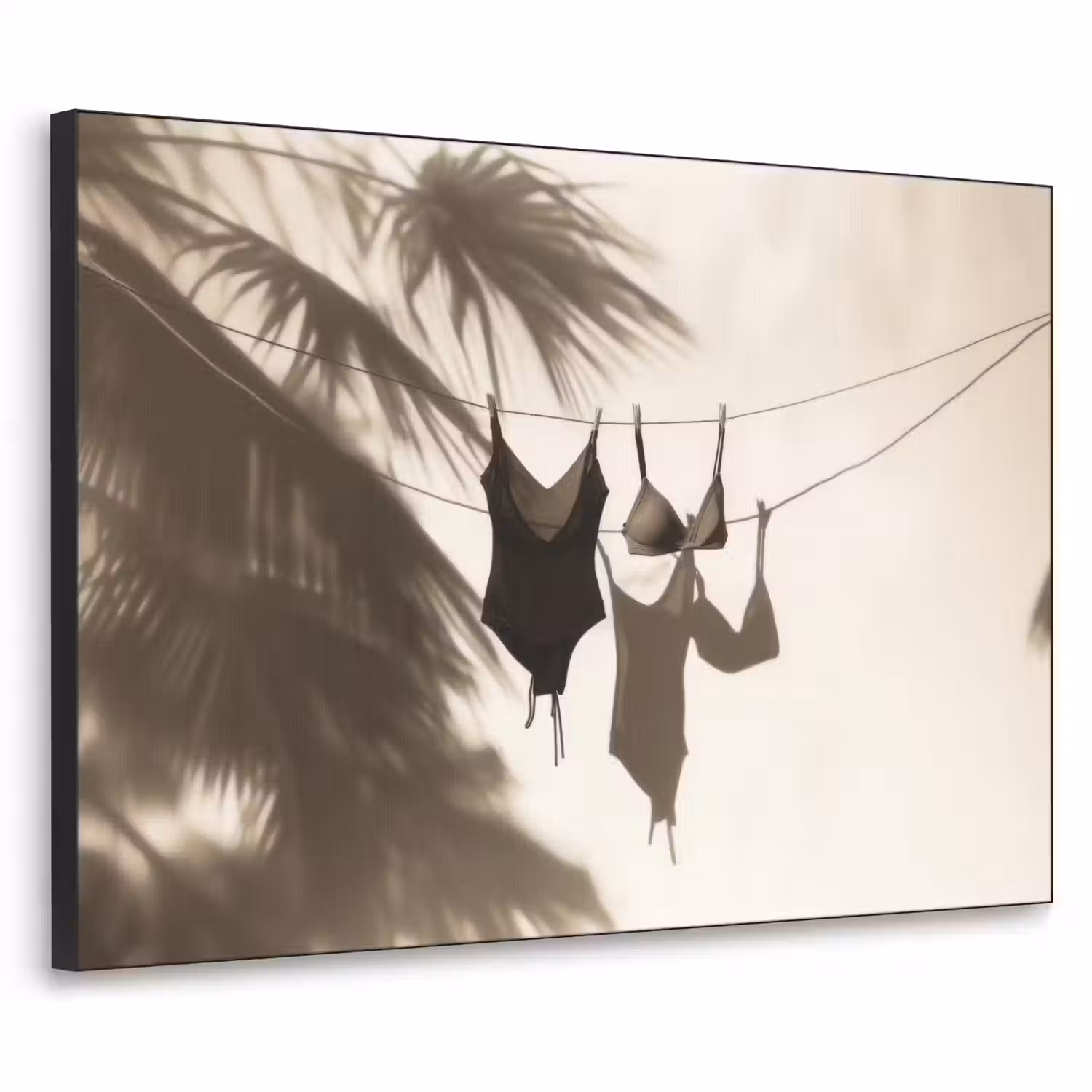 Badkleding - Palmbomen - Schaduw - Tropisch Textielframe - compleet frame klein -3d