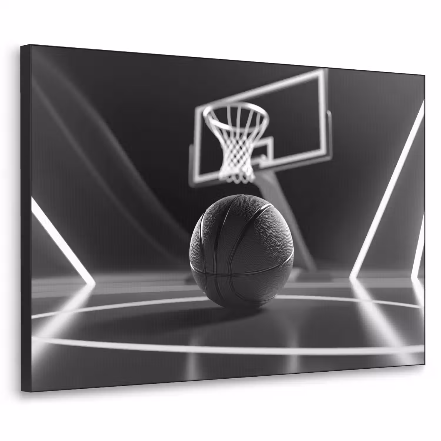 Basketbal - Basketbalveld - Lichtlijnen Textielframe - compleet frame klein -3d