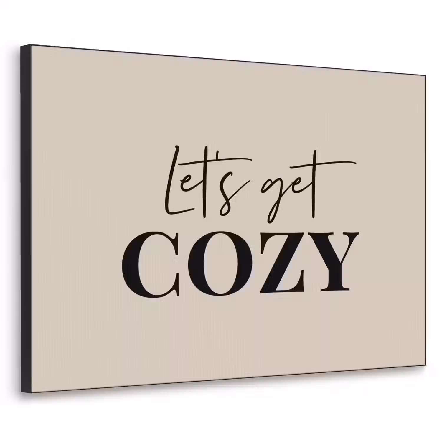 Beige - Winter - Quote - Cozy Textielframe - compleet frame klein -3d