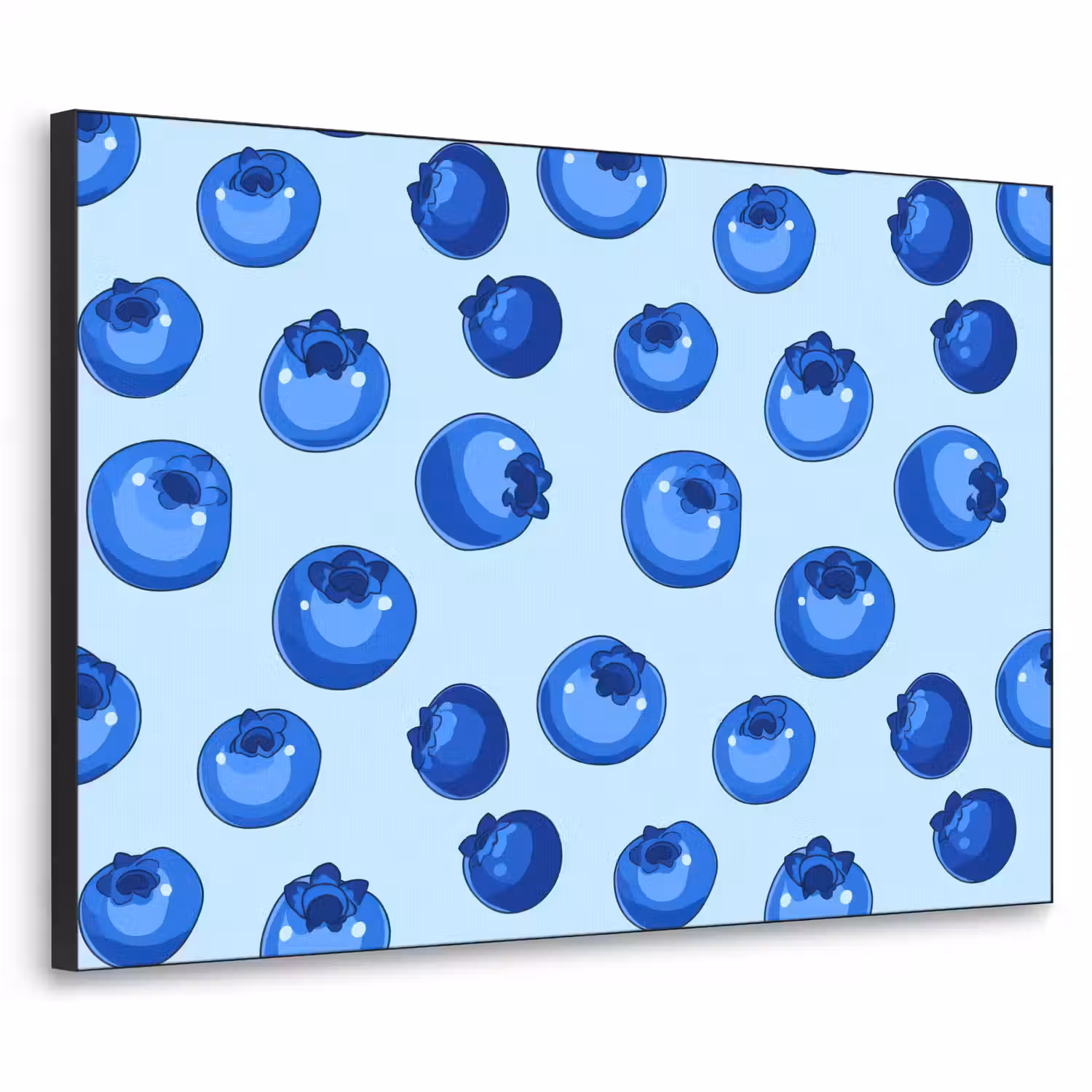 Bessen - Modern - Blauw Textielframe zwart klein 947 -3d