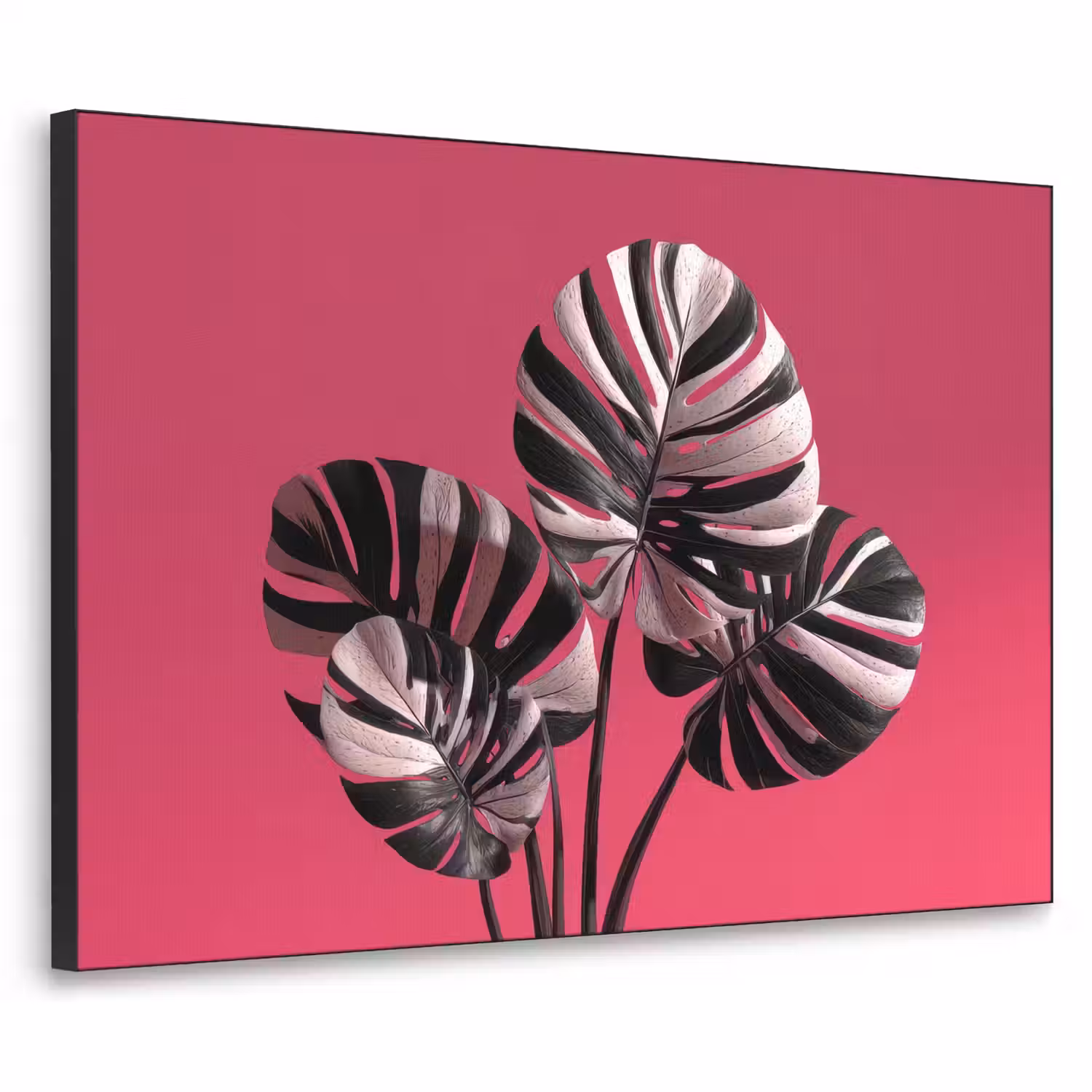 Bladeren - Rond - Roze Textielframe - compleet frame klein -3d