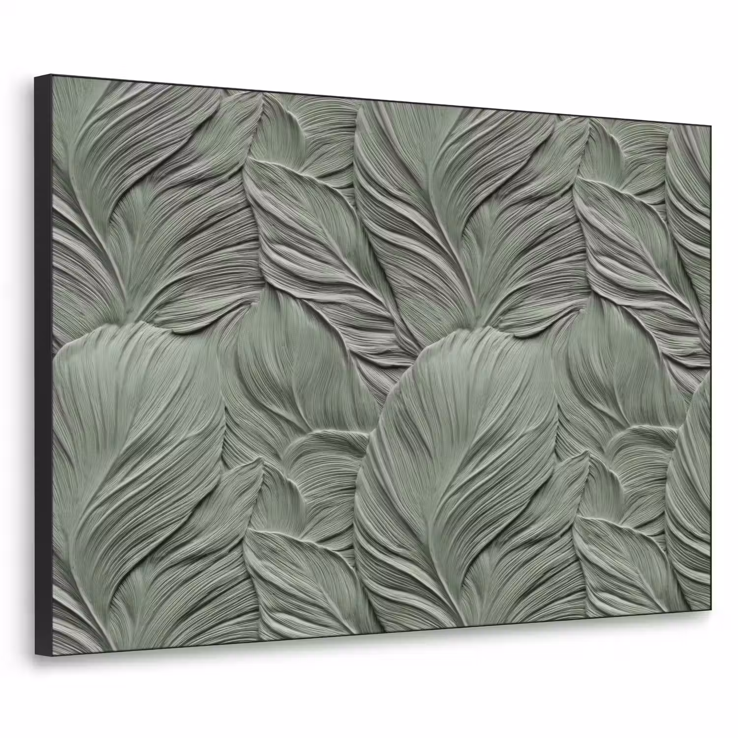 Bladeren - Textuur - Groen Textielframe zwart klein 947 -3d