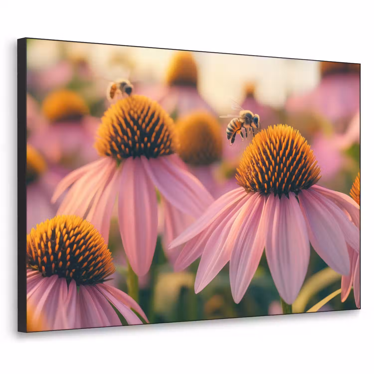 Bloemen - Paars - Bijen Textielframe - compleet frame klein -3d