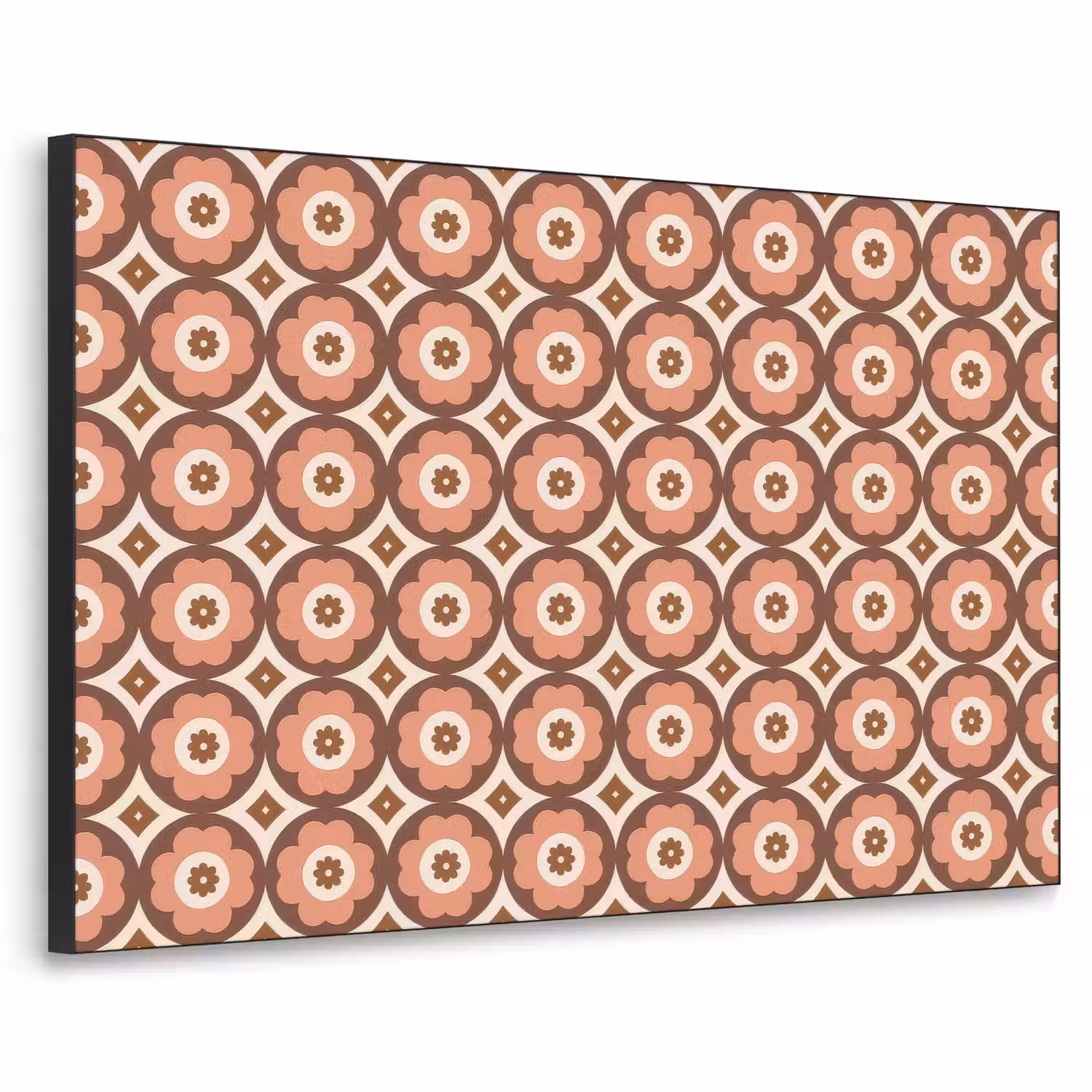 Bloemvormen - Patroon - Roze - Vintage Textielframe - compleet frame klein -3d