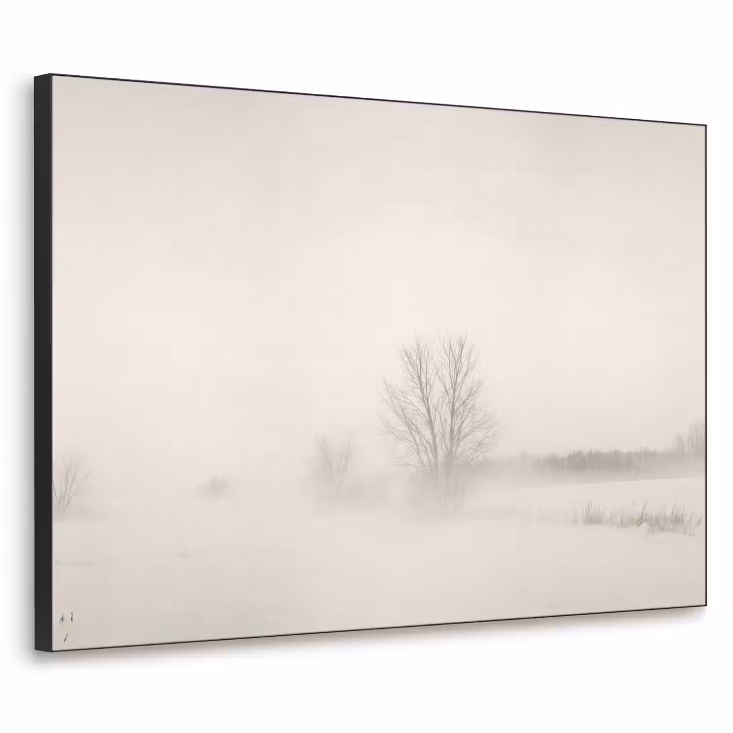 Boom - Mist - Sneeuw - Winter - Minimalistisch Textielframe zwart klein -3d