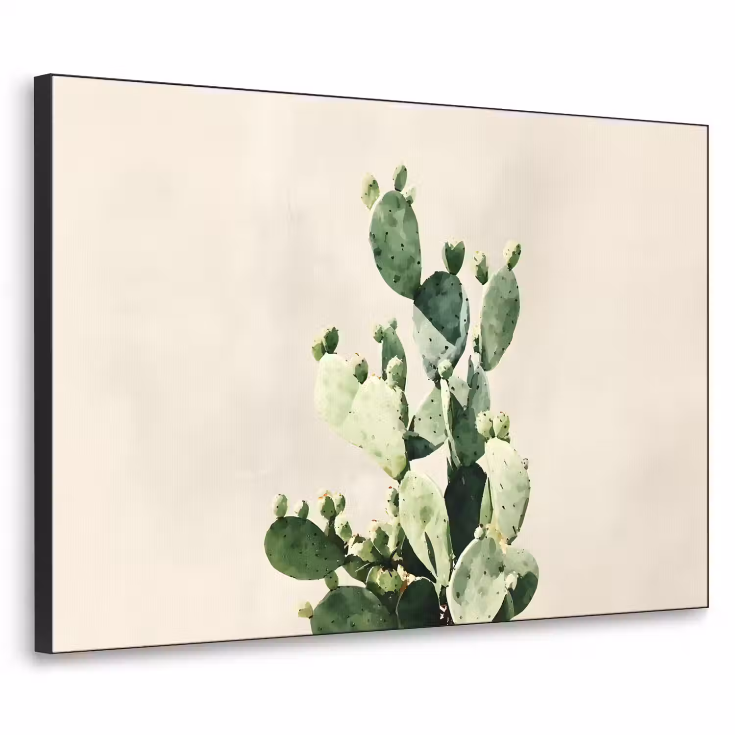 Cactus - Groen - Minimalistisch Textielframe - compleet frame klein -3d